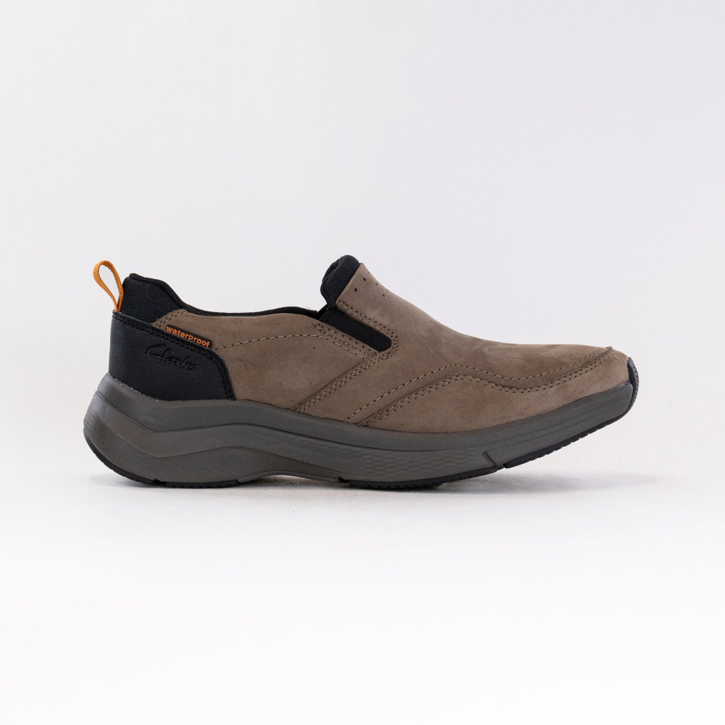Clarks Men's Premium Slip-on Wave Edge in Taupe Nubuck Leather
