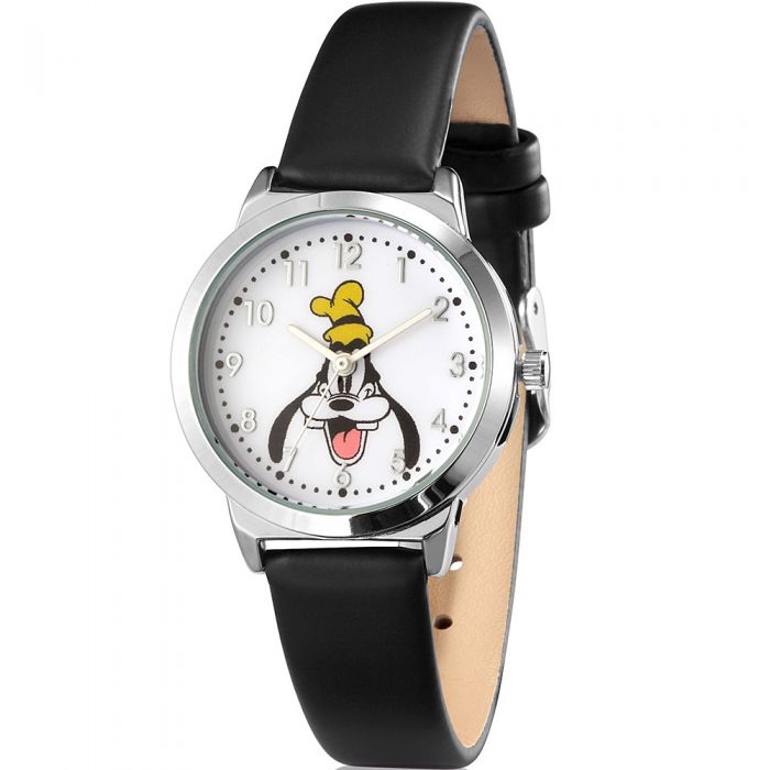 Disney Branded SPW005 Goofy-themed Stylish Black Band Wristwatch
