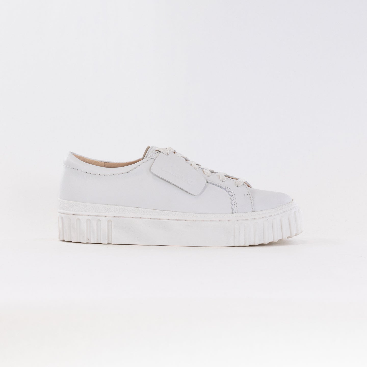 Women's Clarks Mayhill Walk - Stylish Off-White Leather Sneakers