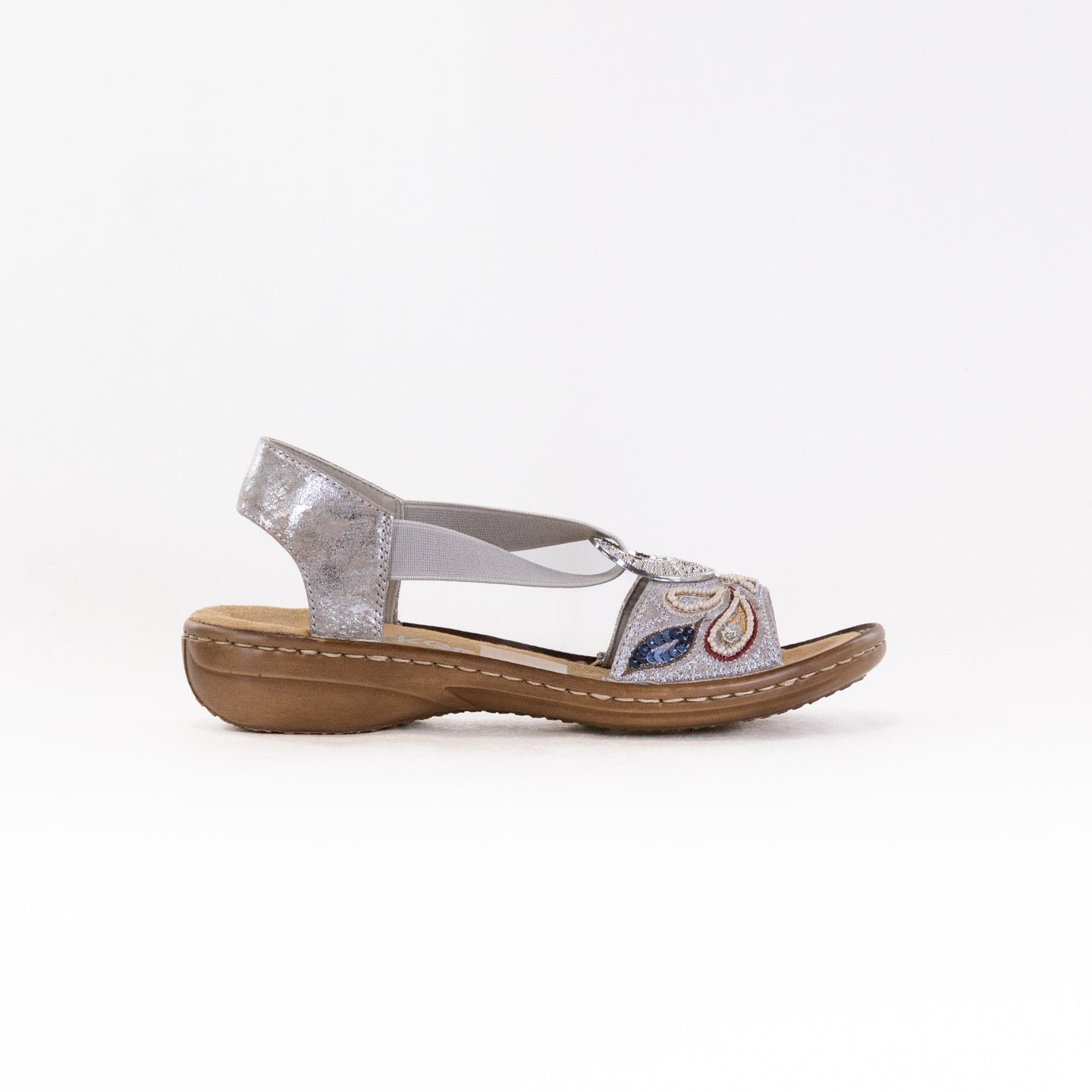 Women's Rieker 608B4 Metallic Classic Strap Sandals for Ultimate Comfort