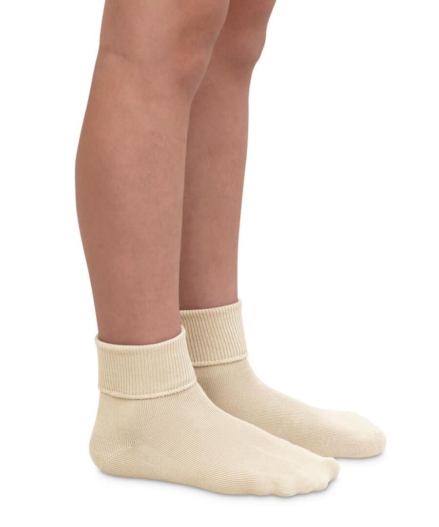 Jefferies Soft Organic Cotton Turn Cuff Socks for Sensitive Feet