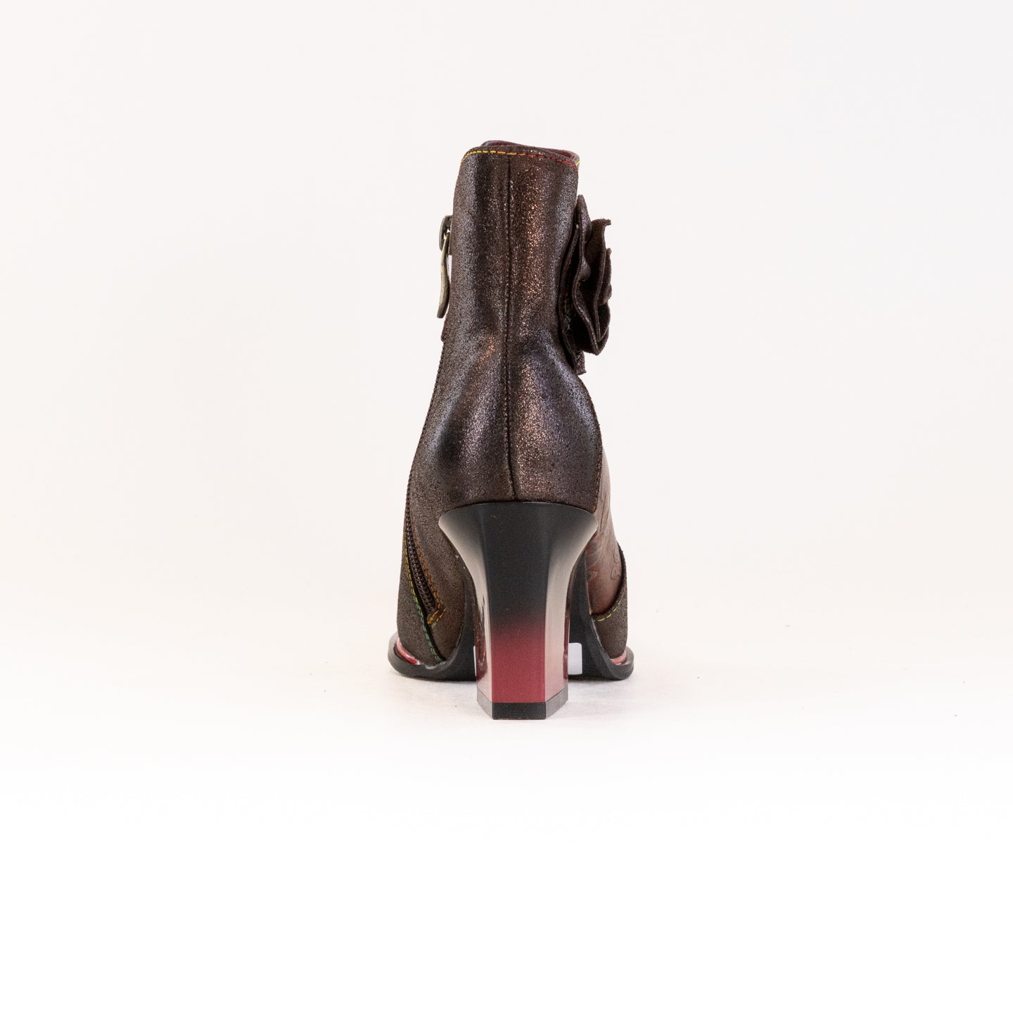 L'Artiste Women's Zinna Bronze Leather Combo Booties