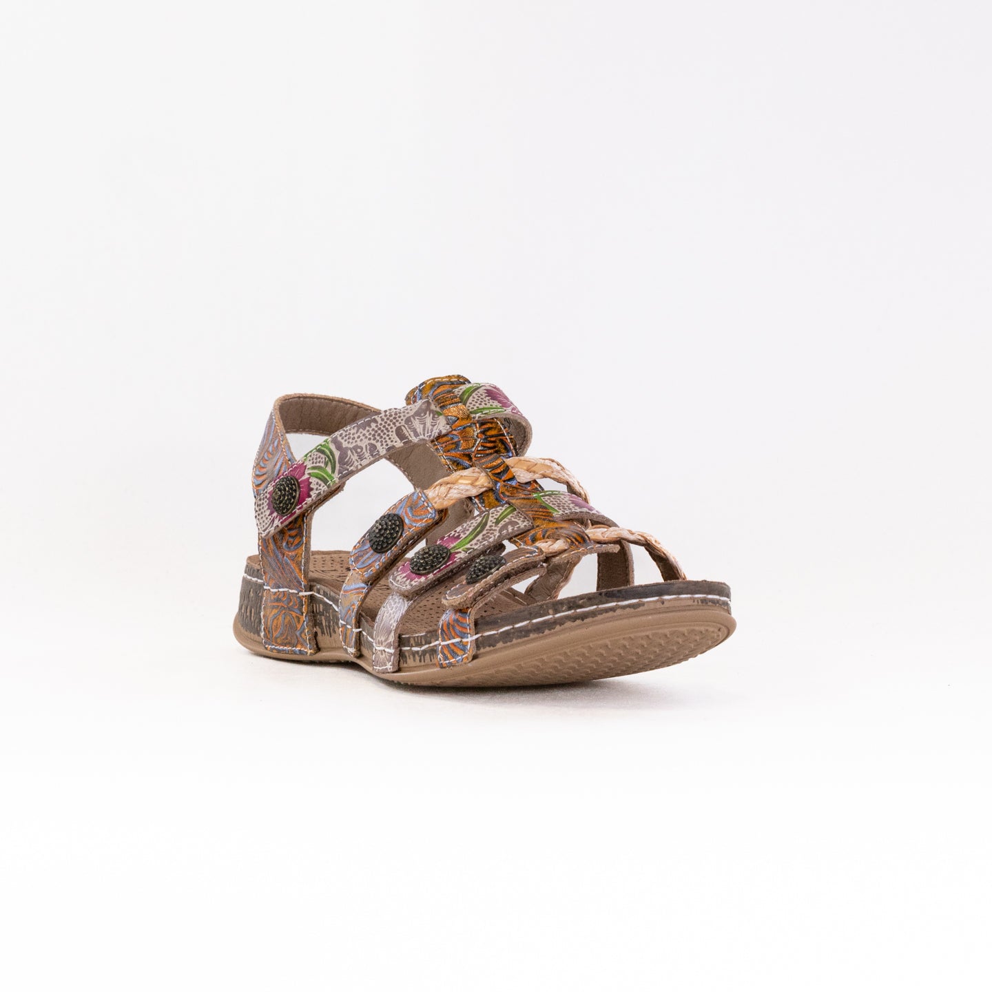 Spring Step L'Artiste Women's Delila Sandals in Mango Multi Color