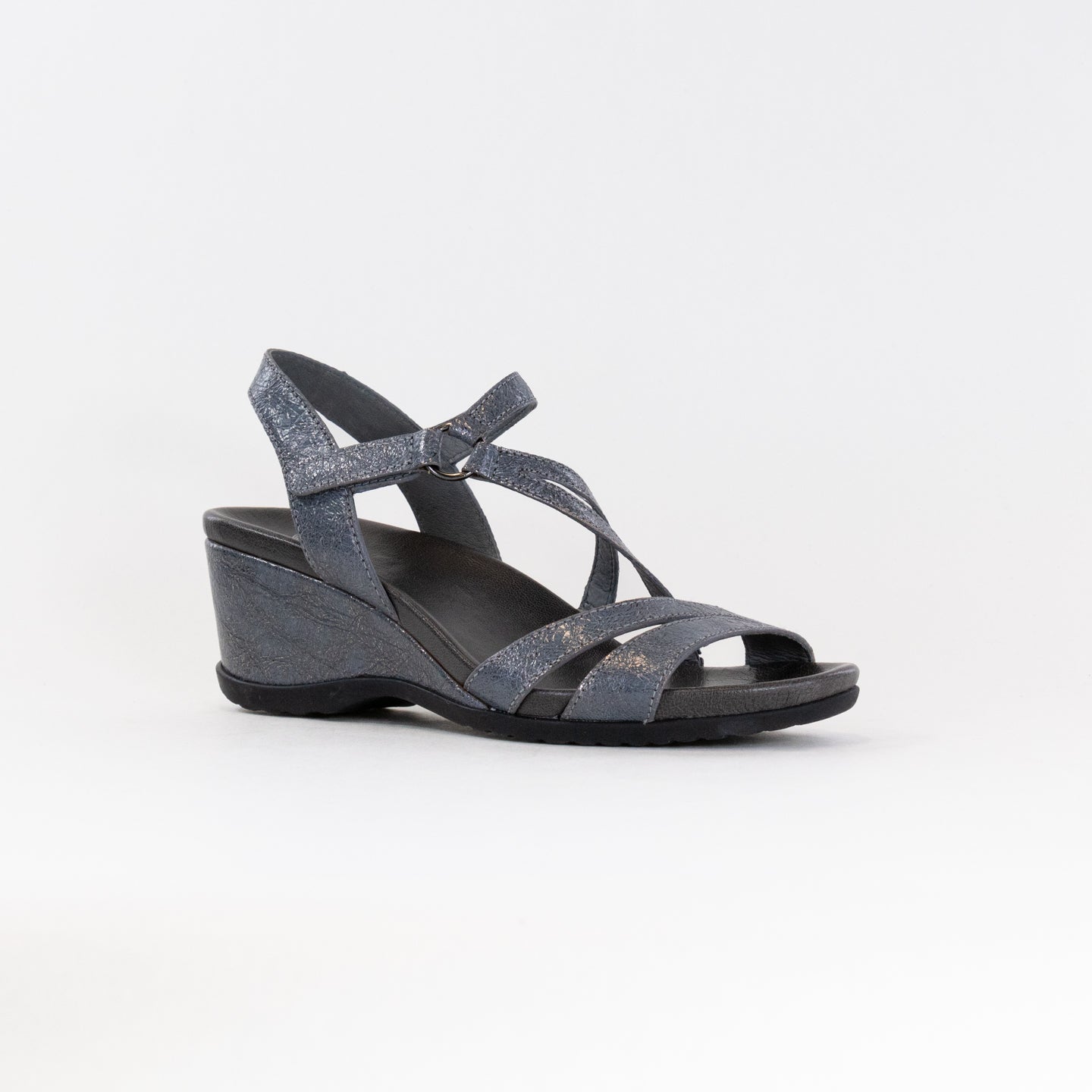 Dansko Women's Addyson Pewter Wedge Sandals - High - quality Leather Footwear