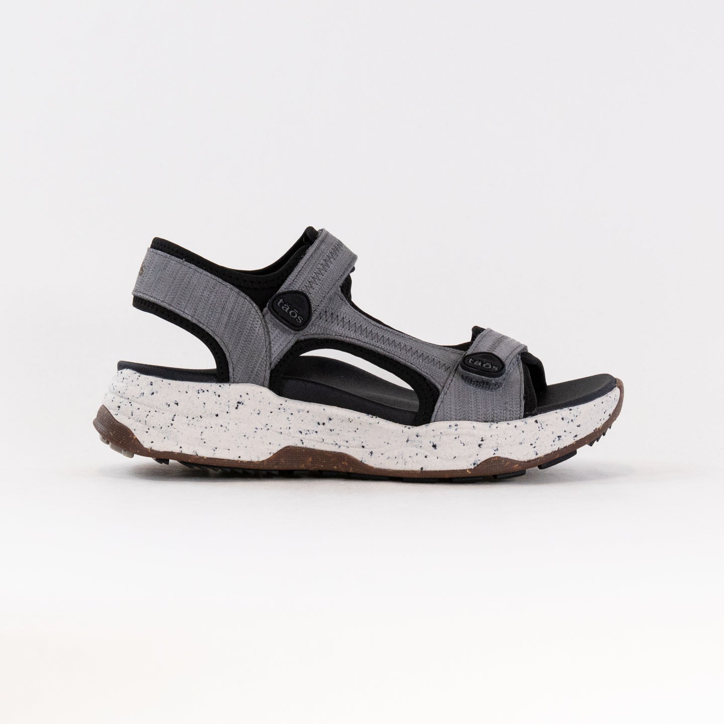 Women's Grey Embossed Taos Super Side Sandals - Water-Friendly & Functional