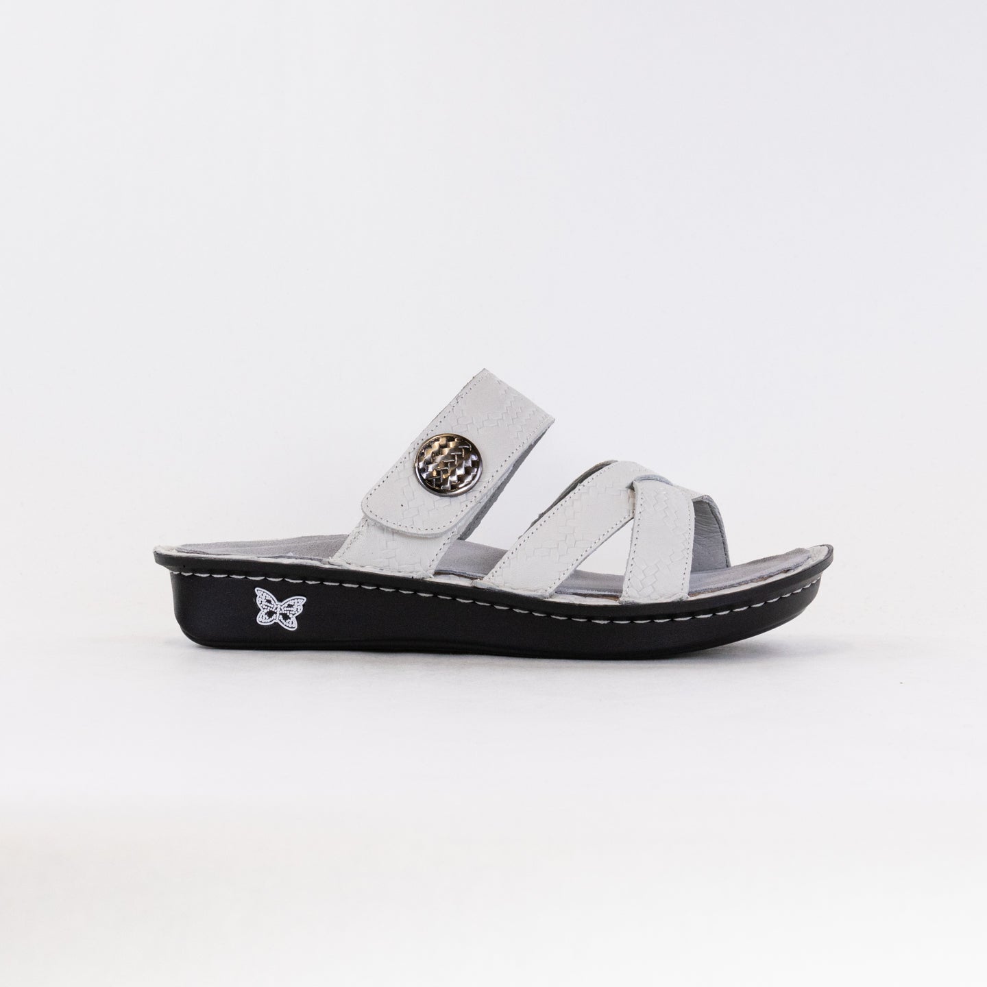 Alegria Women's Victoriah Slide Sandals in Basketry White