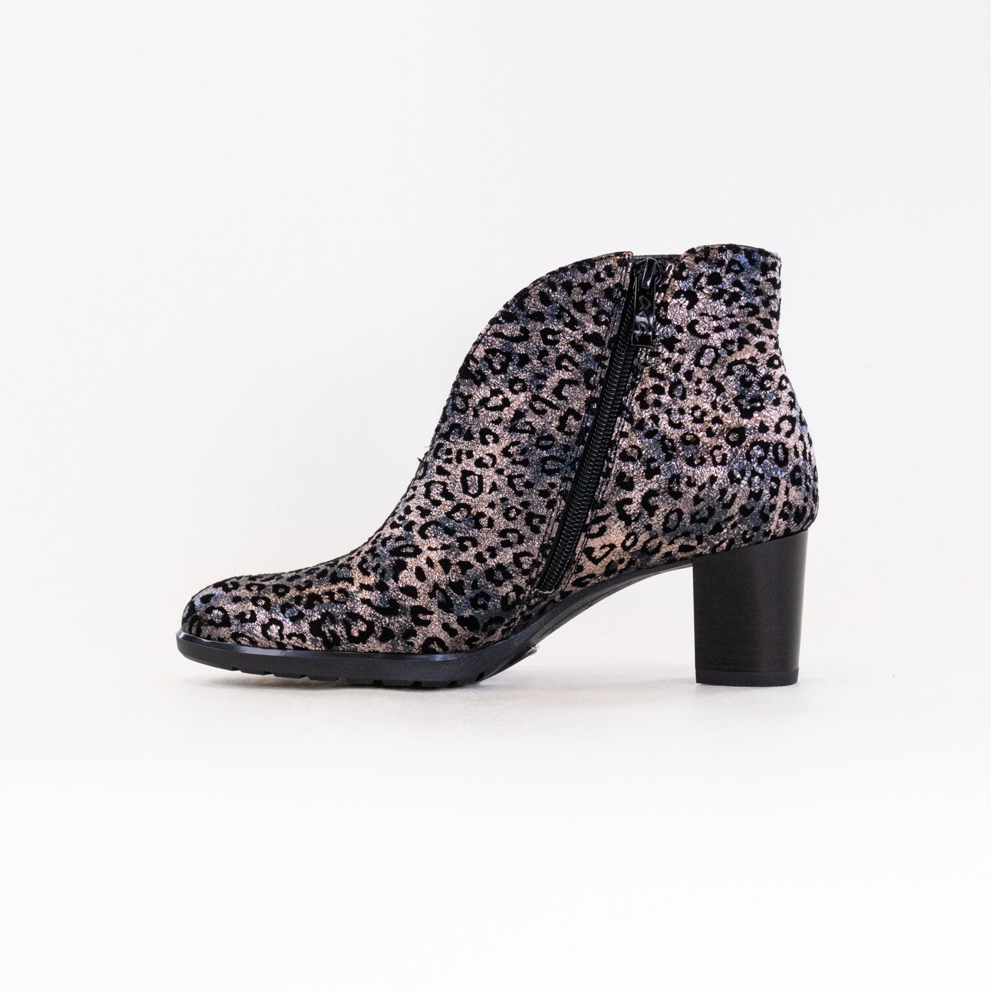 Stylish Ara Oriel V-Cut Ankle Booties in Titan Metallic Suede for Fashionable Women