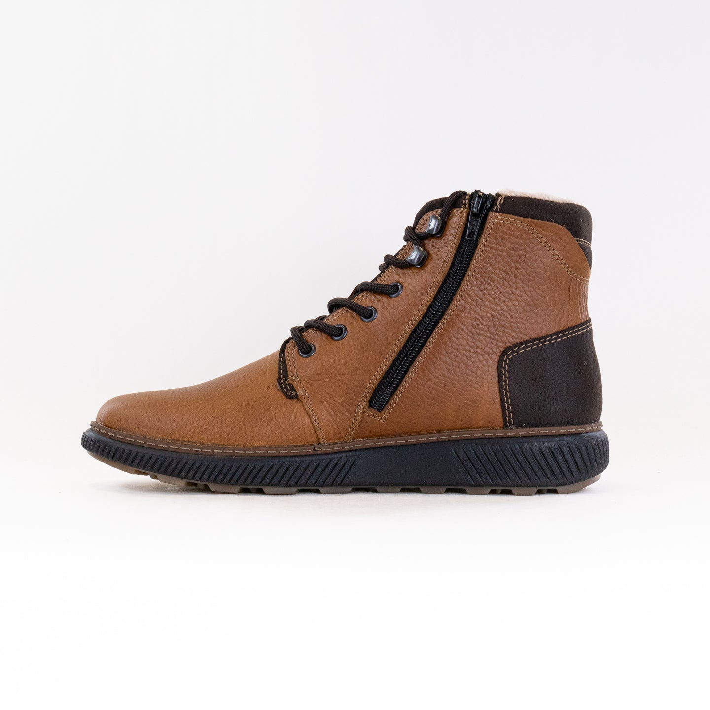 Rieker Men's Cognac Brown Stan B3333-22 Smooth Leather Lace-up Shoes