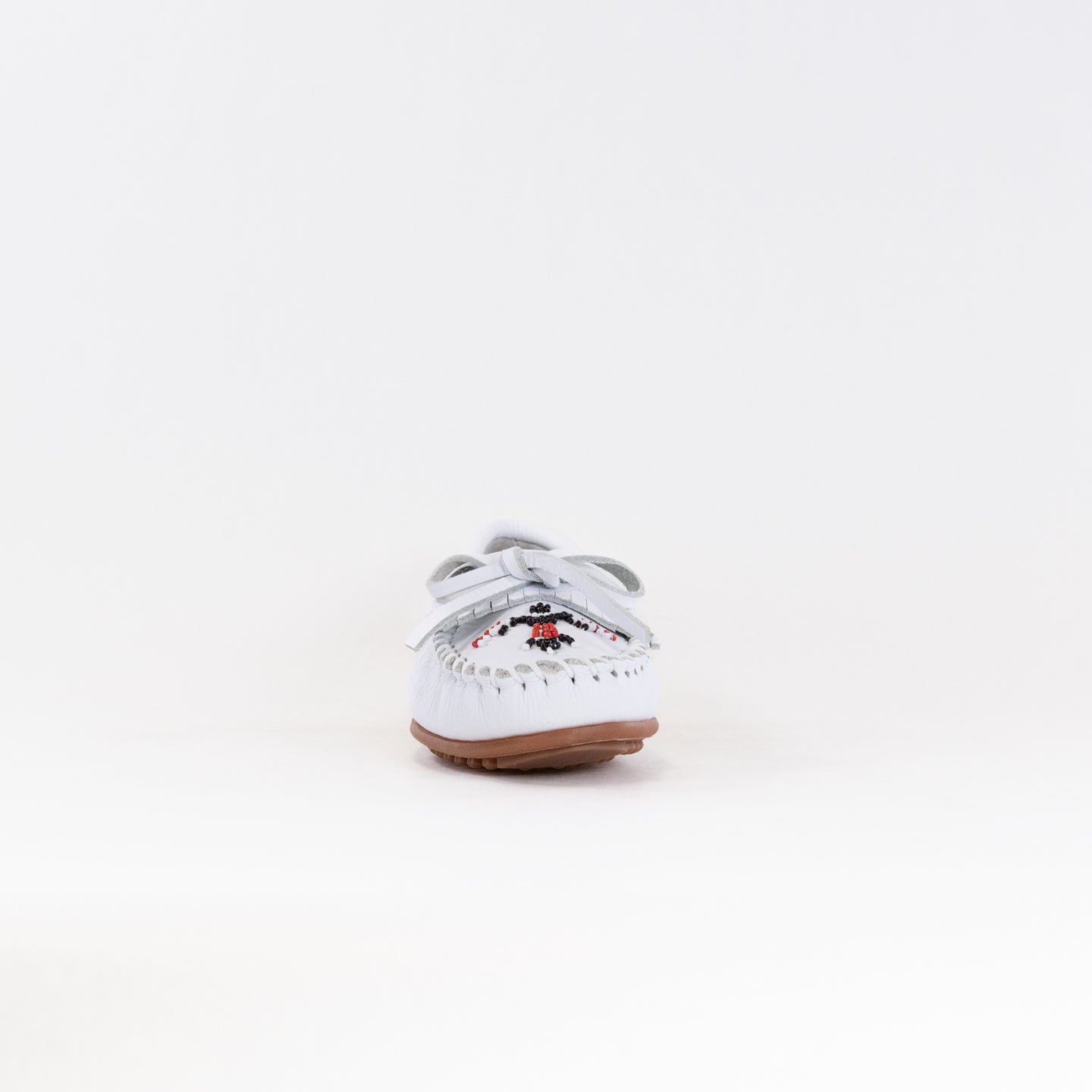 Minnetonka Women's White Thunderbird Animikii Shoes with Hand - Beaded Design
