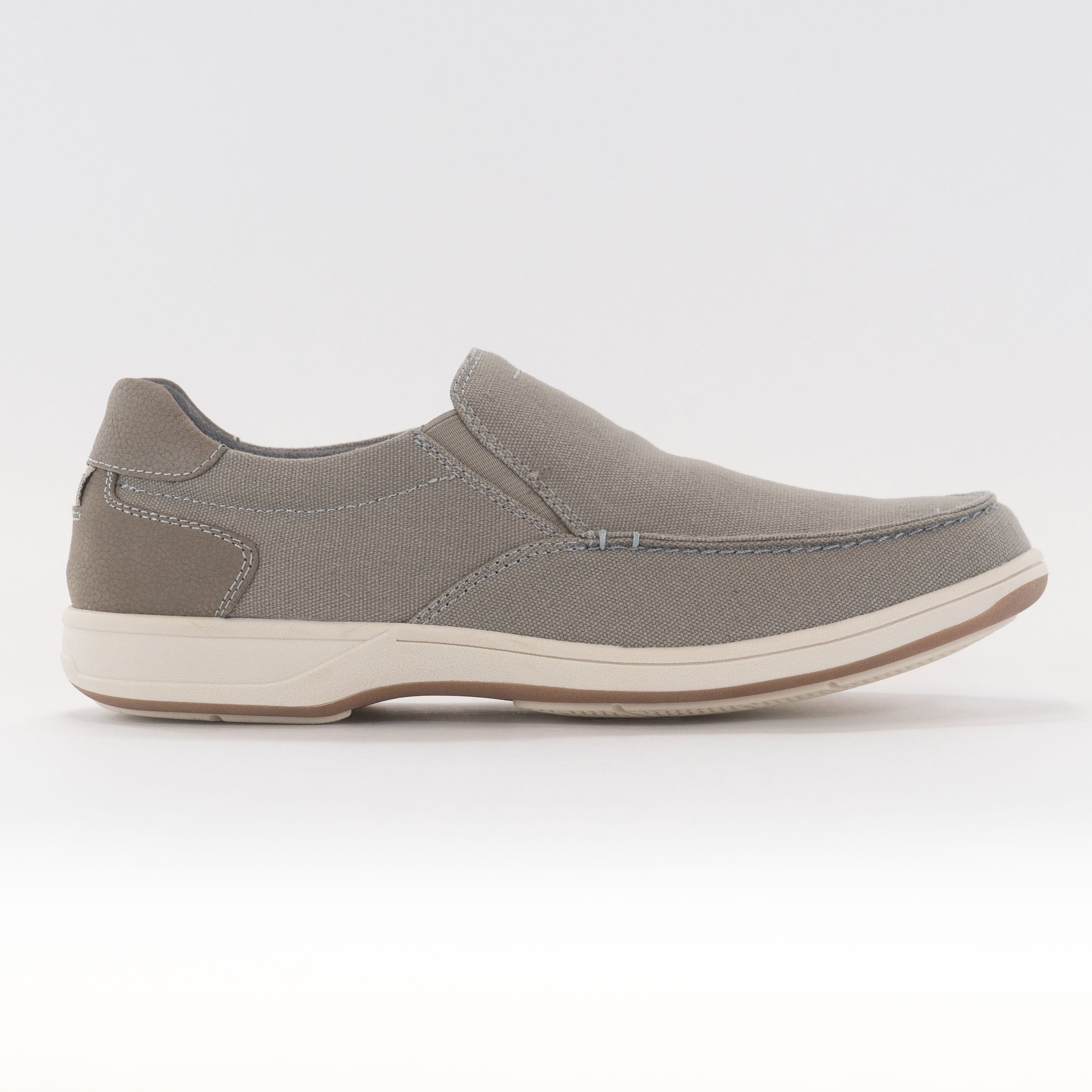 Florsheim Men's Grey Lakeside Canvas Slip-On Moccasin Toe Shoes