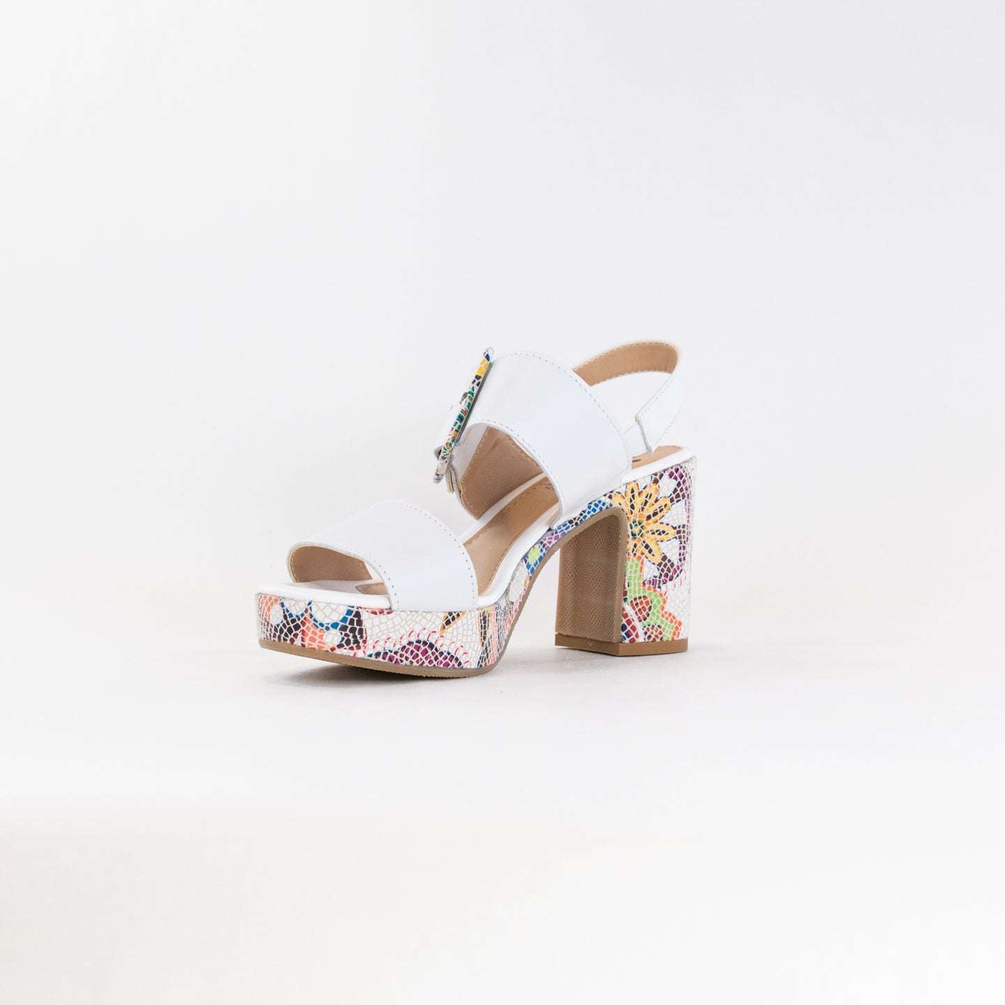 Spring Step Women's Fashionable Azucar Ankle-Strap Sandals - White Multi