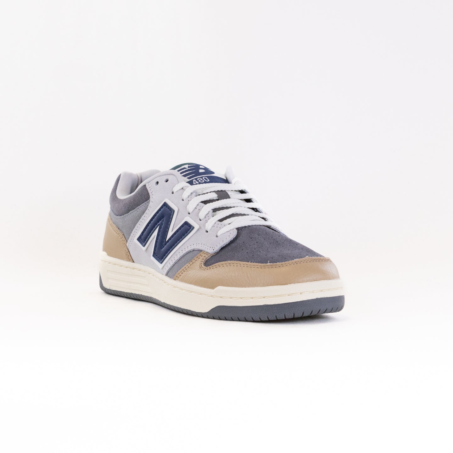 Men's New Balance 480 Running Shoes in Castlerock and Brown Color Scheme