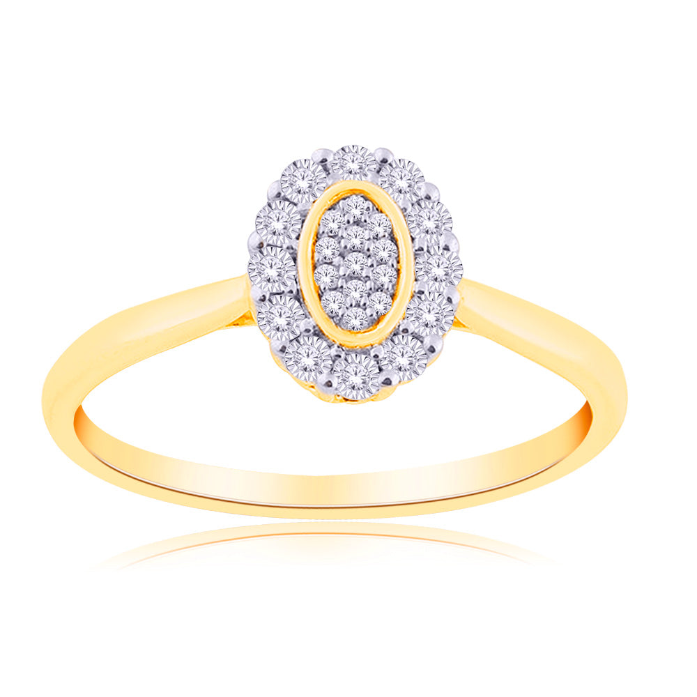 Exquisite 9-Carat Yellow Gold Pear-Shaped Diamond Cluster Ring for Jewelry Lovers