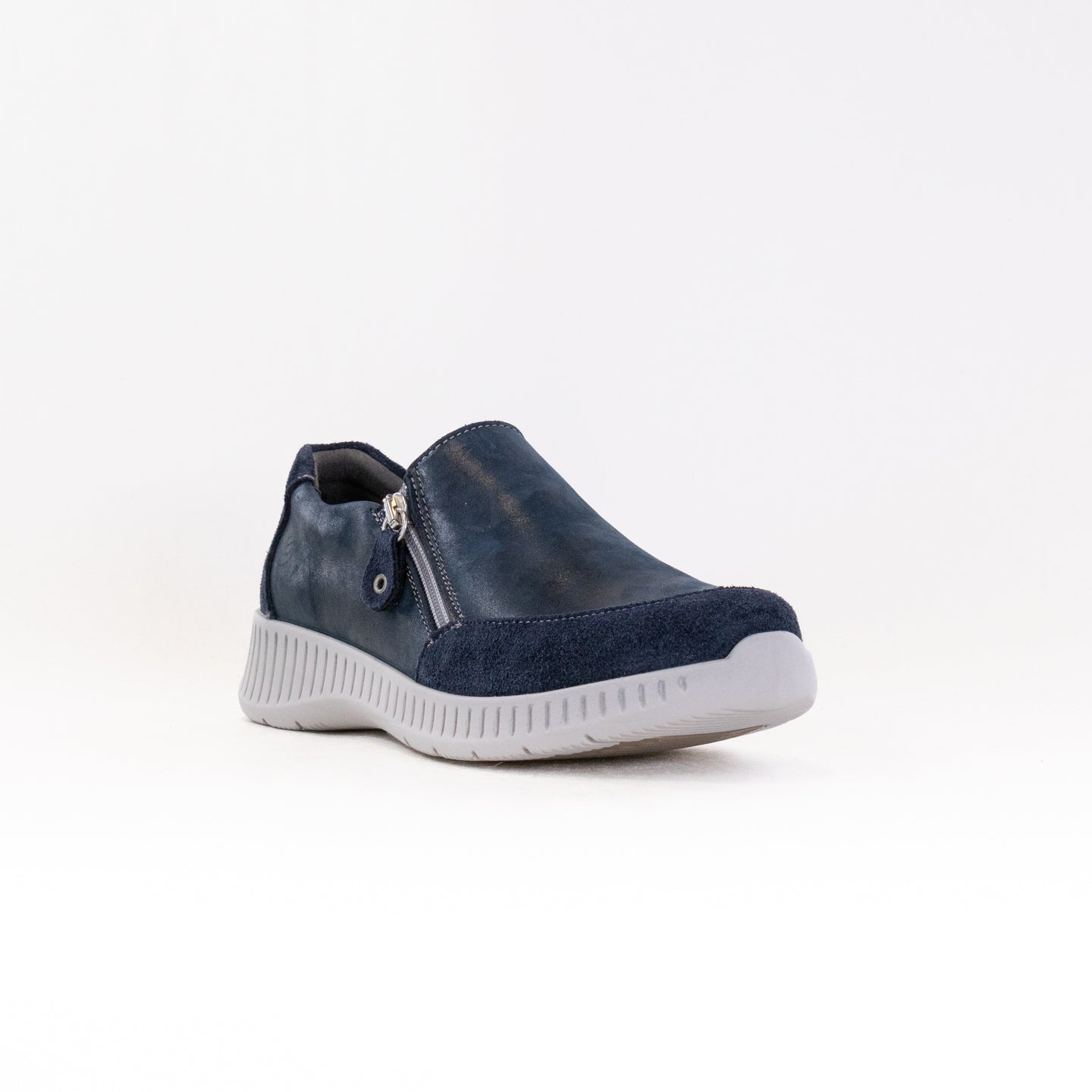 Suave Women's Wide-Fit Zipper Walking Shoes in Duke/Ultramarine Color