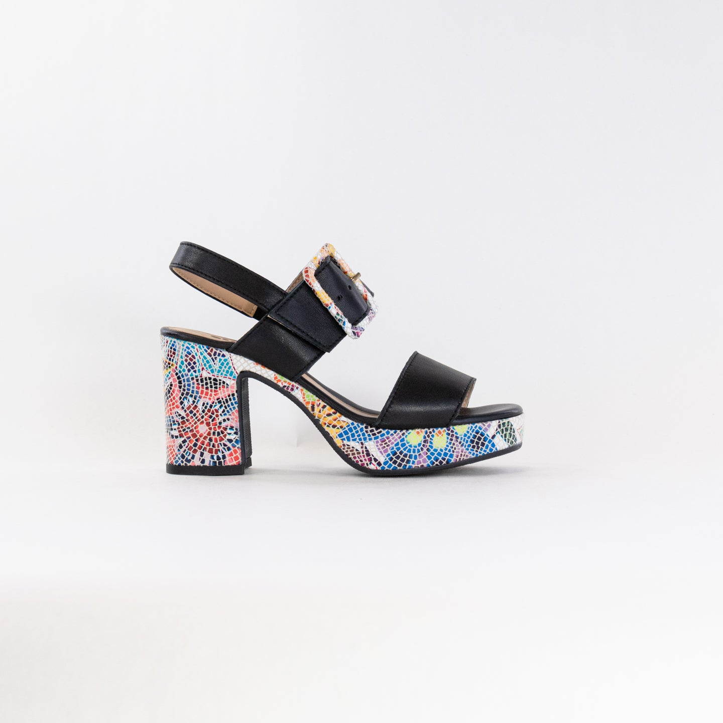 Women's Spring Step Azucar - Stylish Black Multi Ankle Strap Shoes