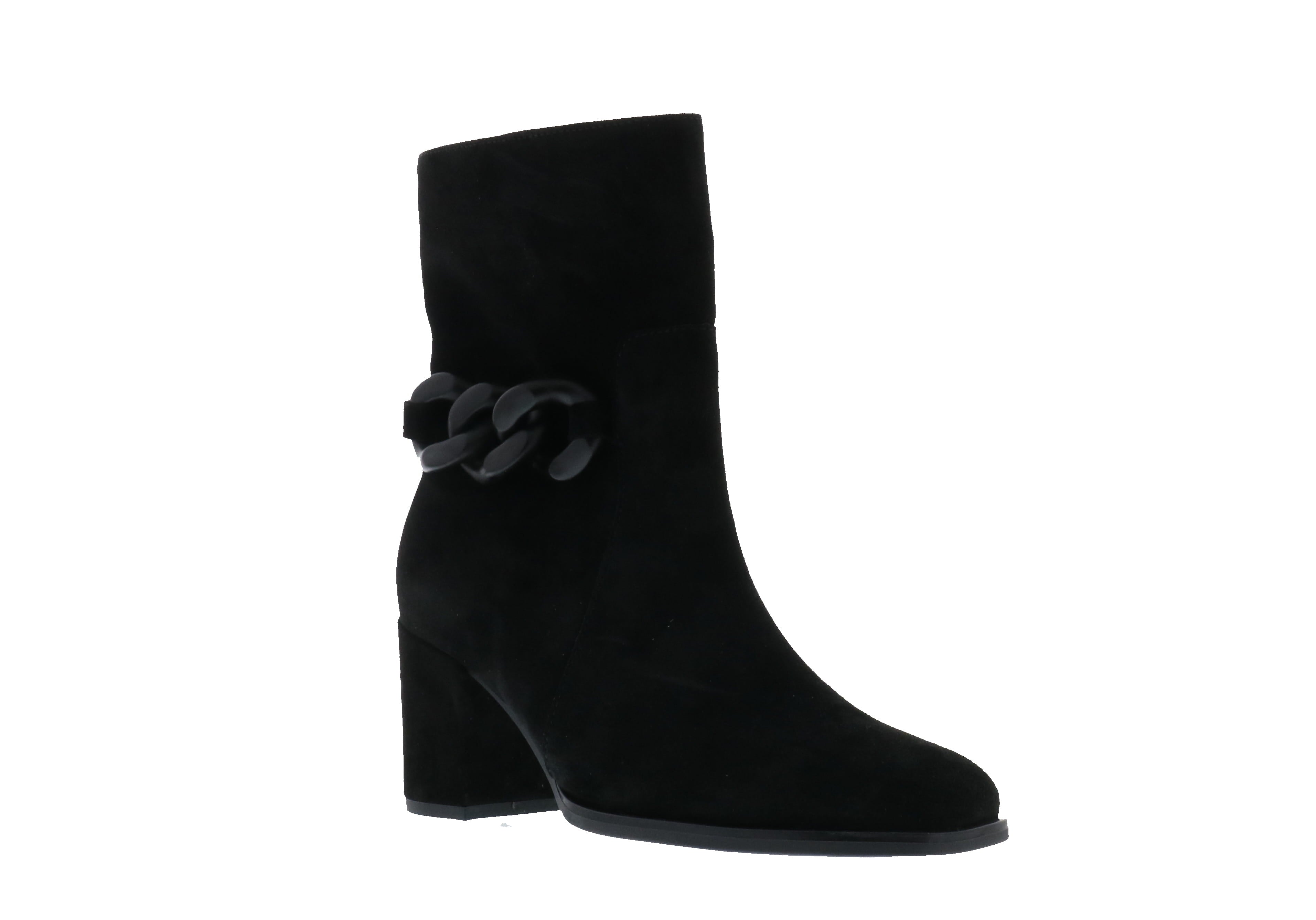 Women's Gabor Black Suede 95.621.17 Boots with 60 MM Heel