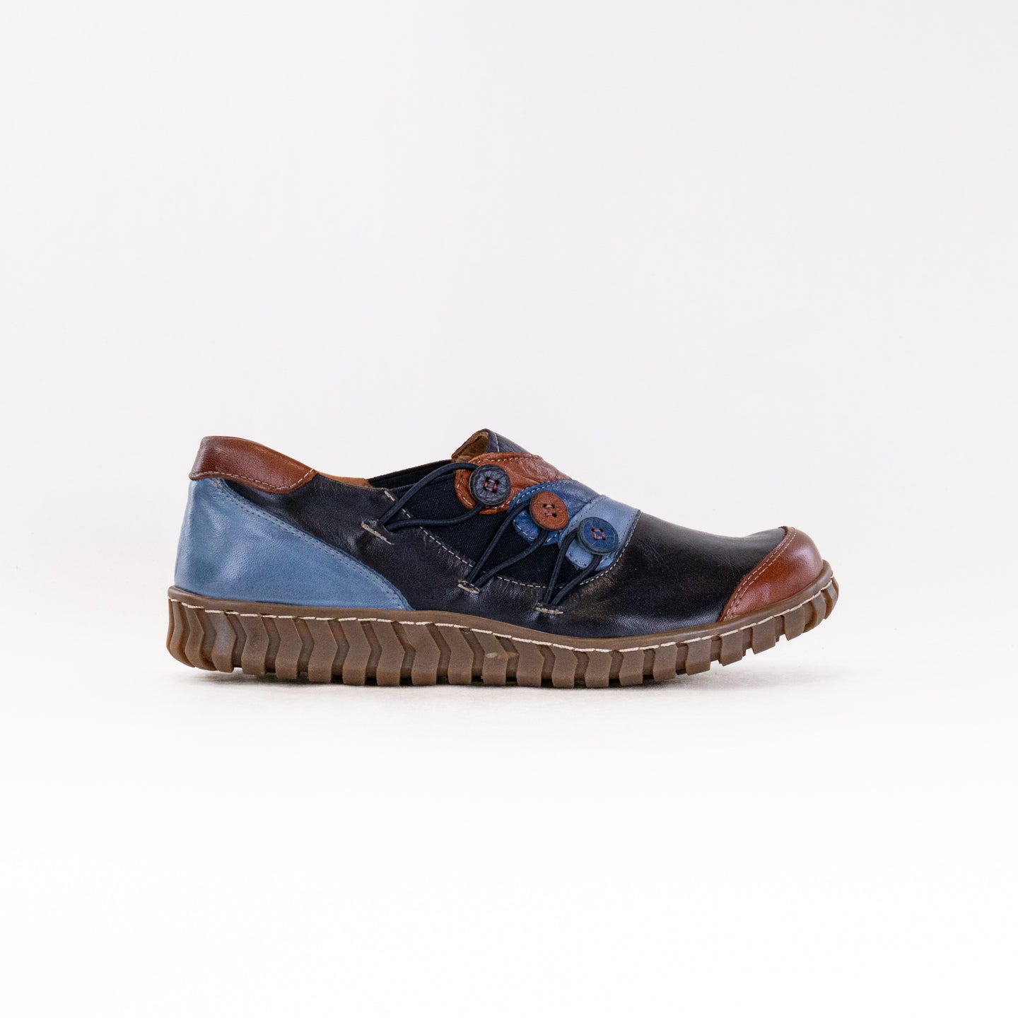 Spring Step Women's Neeta Navy Multi - Colored Leather Comfortable Shoes