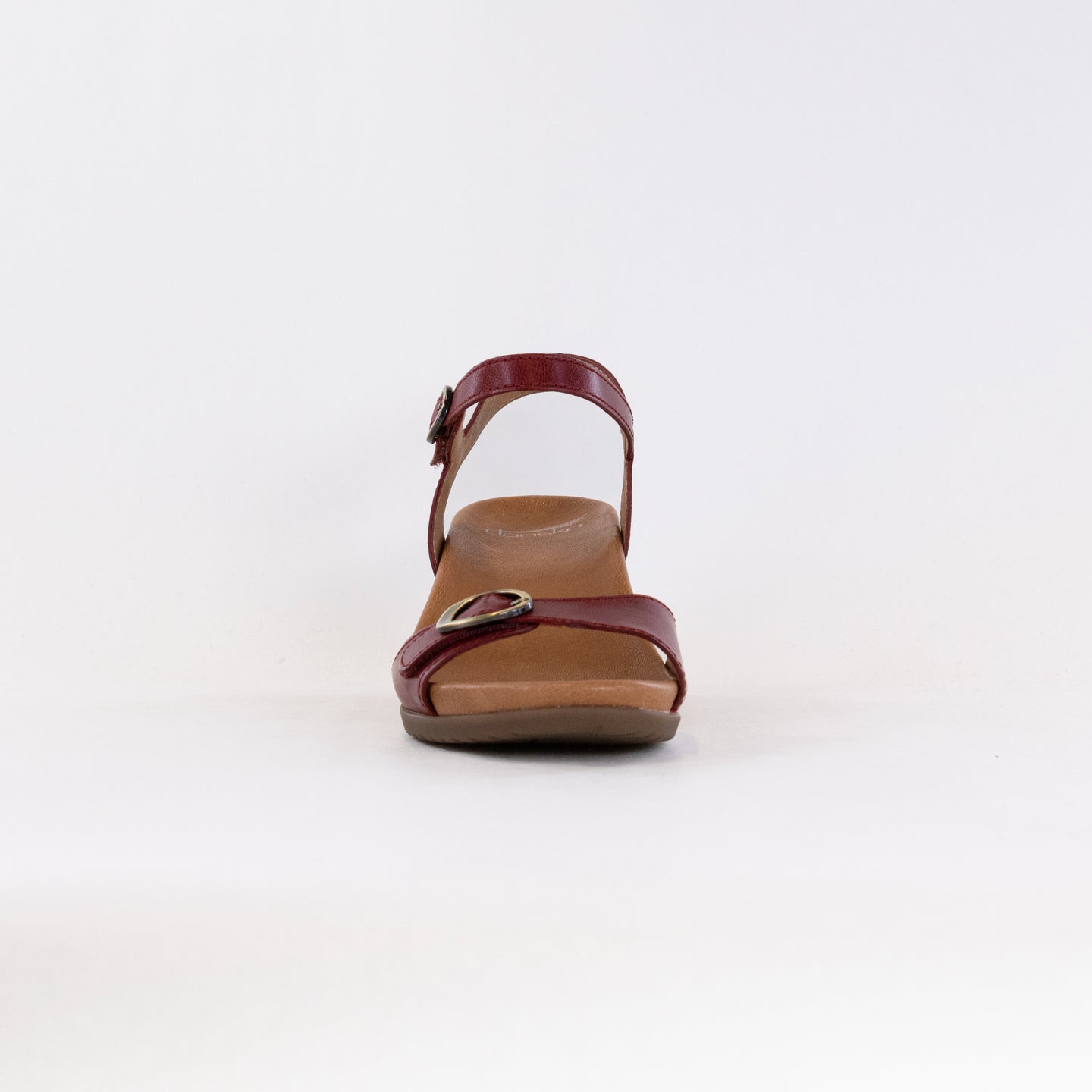 Dansko Women's Arielle Wedge Sandals in Red Glazed Kid Leather