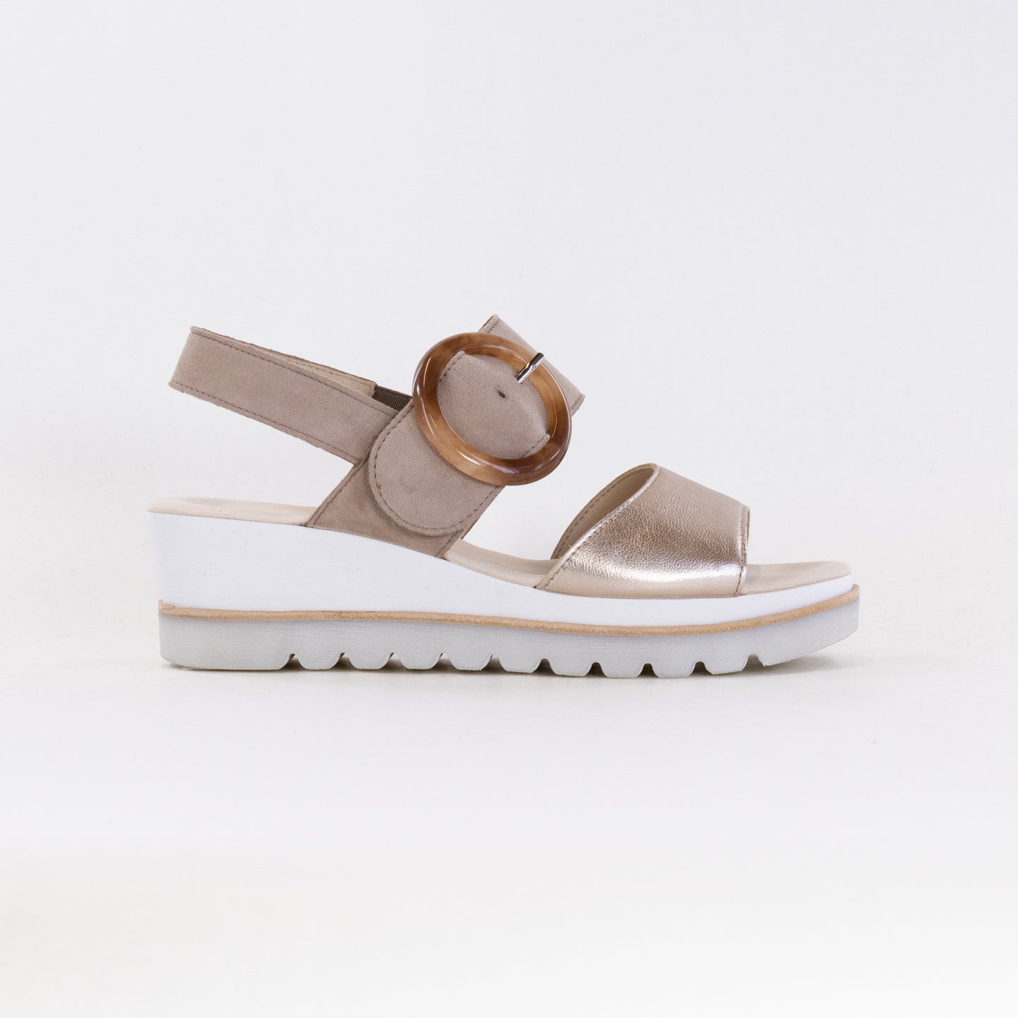 Gabor Women's Fashionable Pewter/Rabbit Leather Sandals - Model 44.645.62