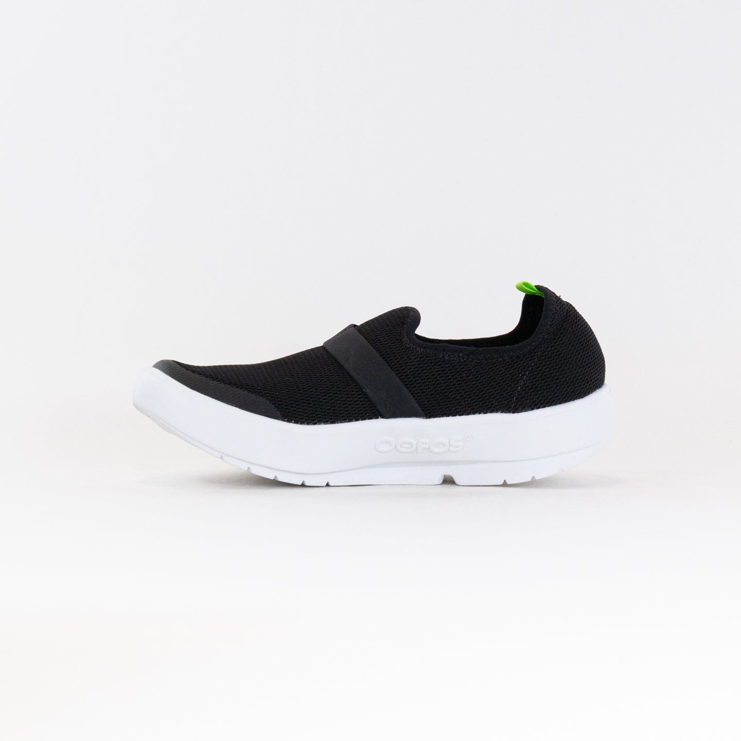 Women's OOFOS OOmg Comfortable Footwear - White and Black Color Combination