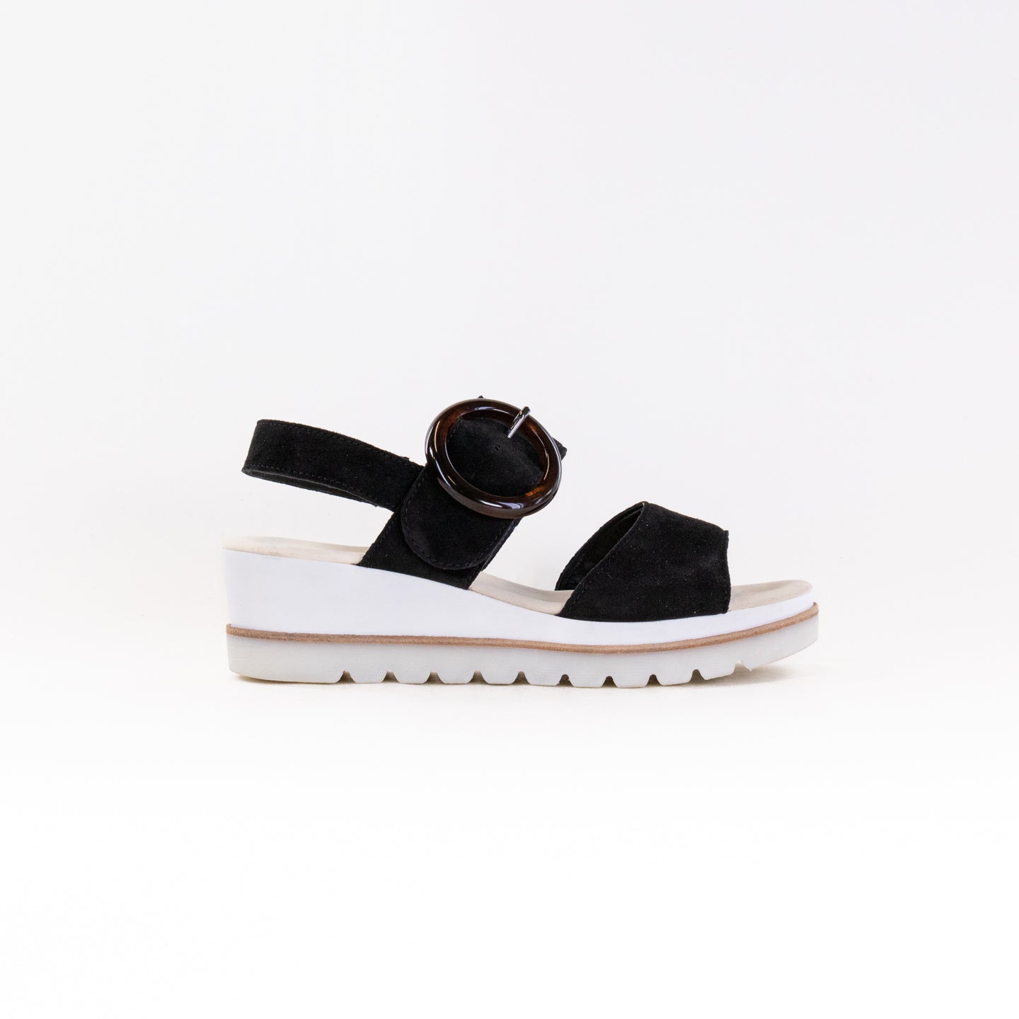 Gabor Women's Black Suede Wedge Sandal - Style 24.645.37 for Comfortable Adventures