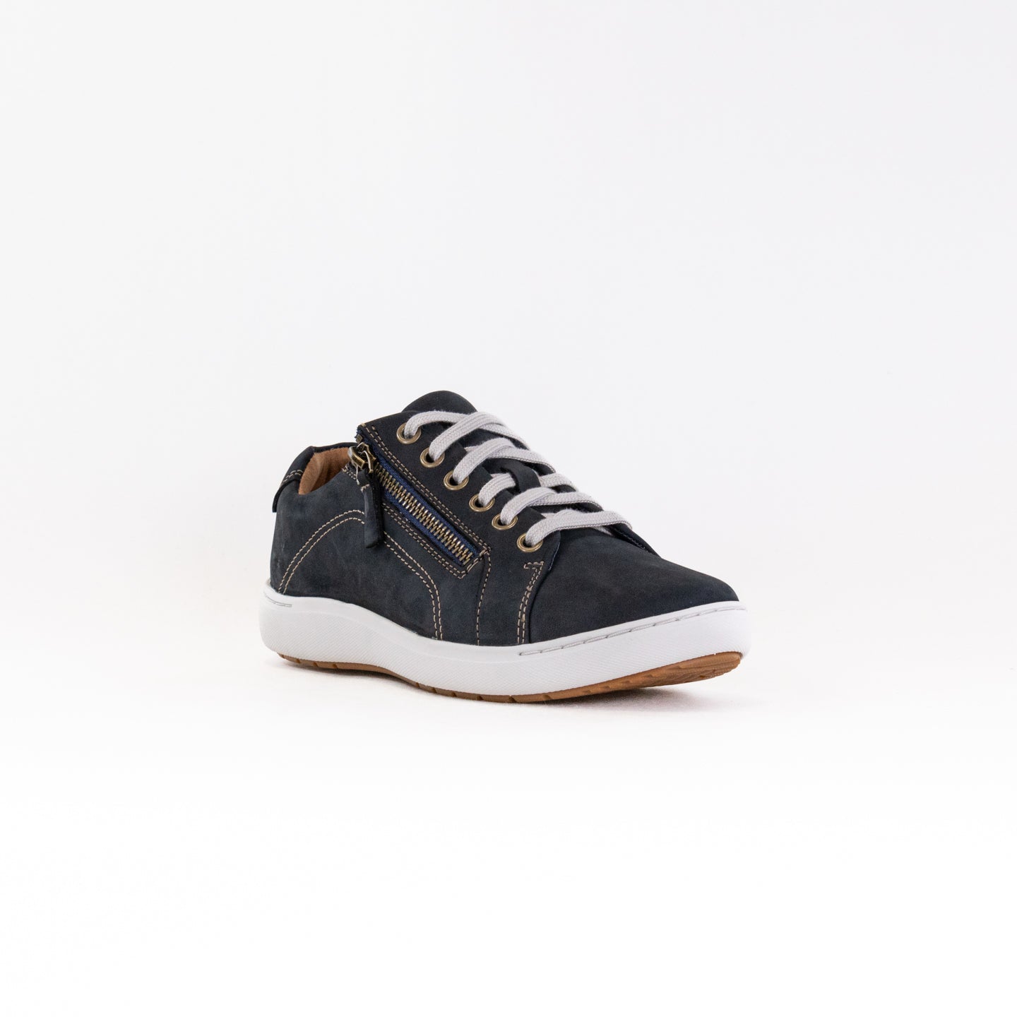 Clarks Women's Nalle Lace Sneakers in Navy Nubuck Leather