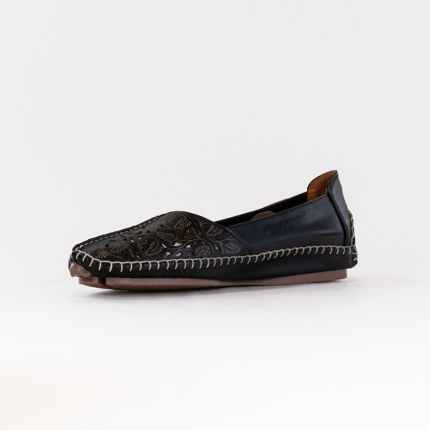 Women's Pikolinos Jerez 578-4976 Black Calfskin Leather Loafers