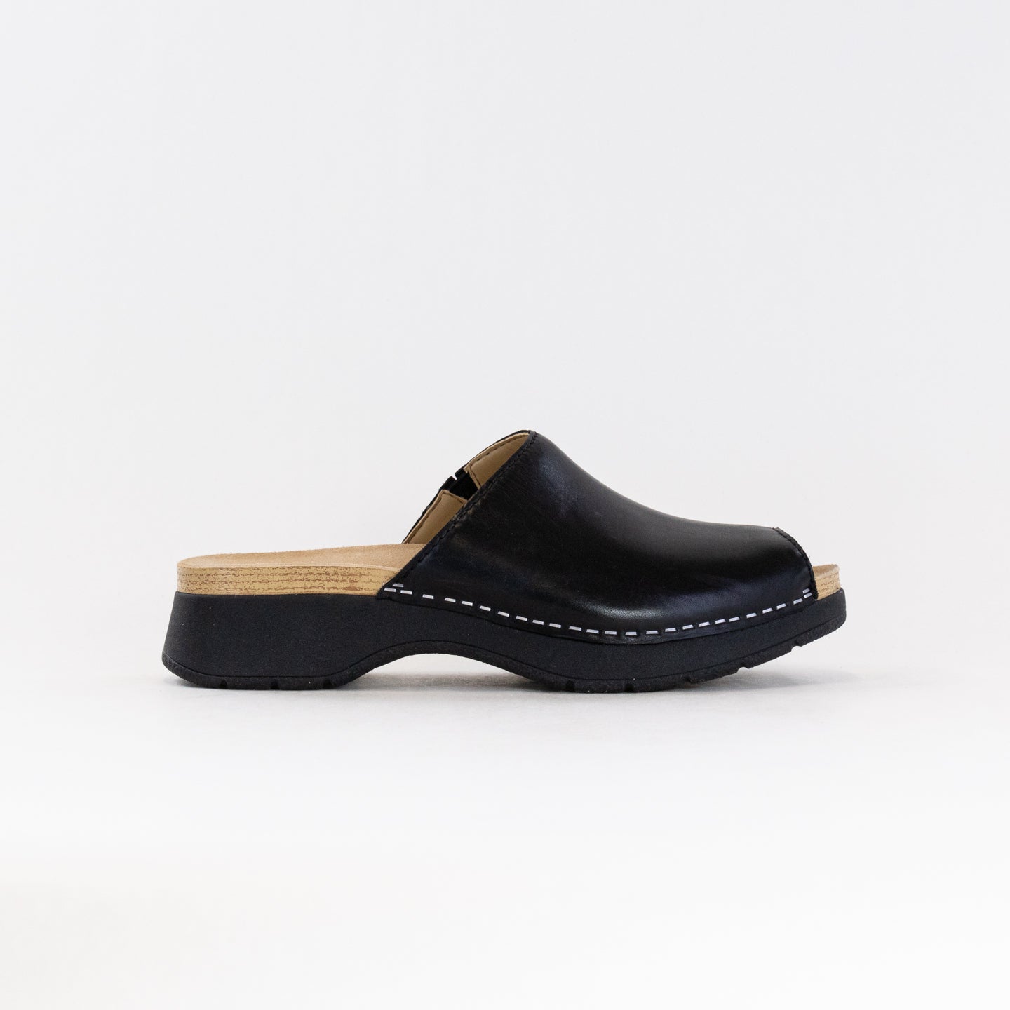 Dansko Women's Ravyn Nappa Peep Toe Sandal in Classic Black