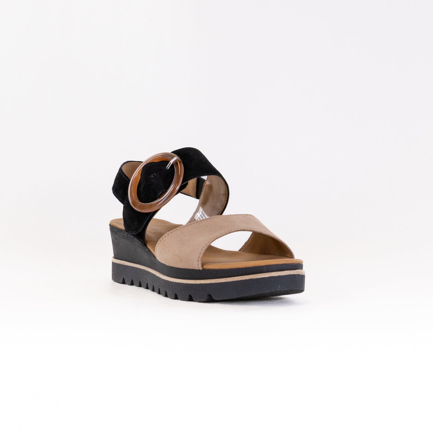 Women's Gabor 64.645 Caramel/Black Stylish Leather Sandals