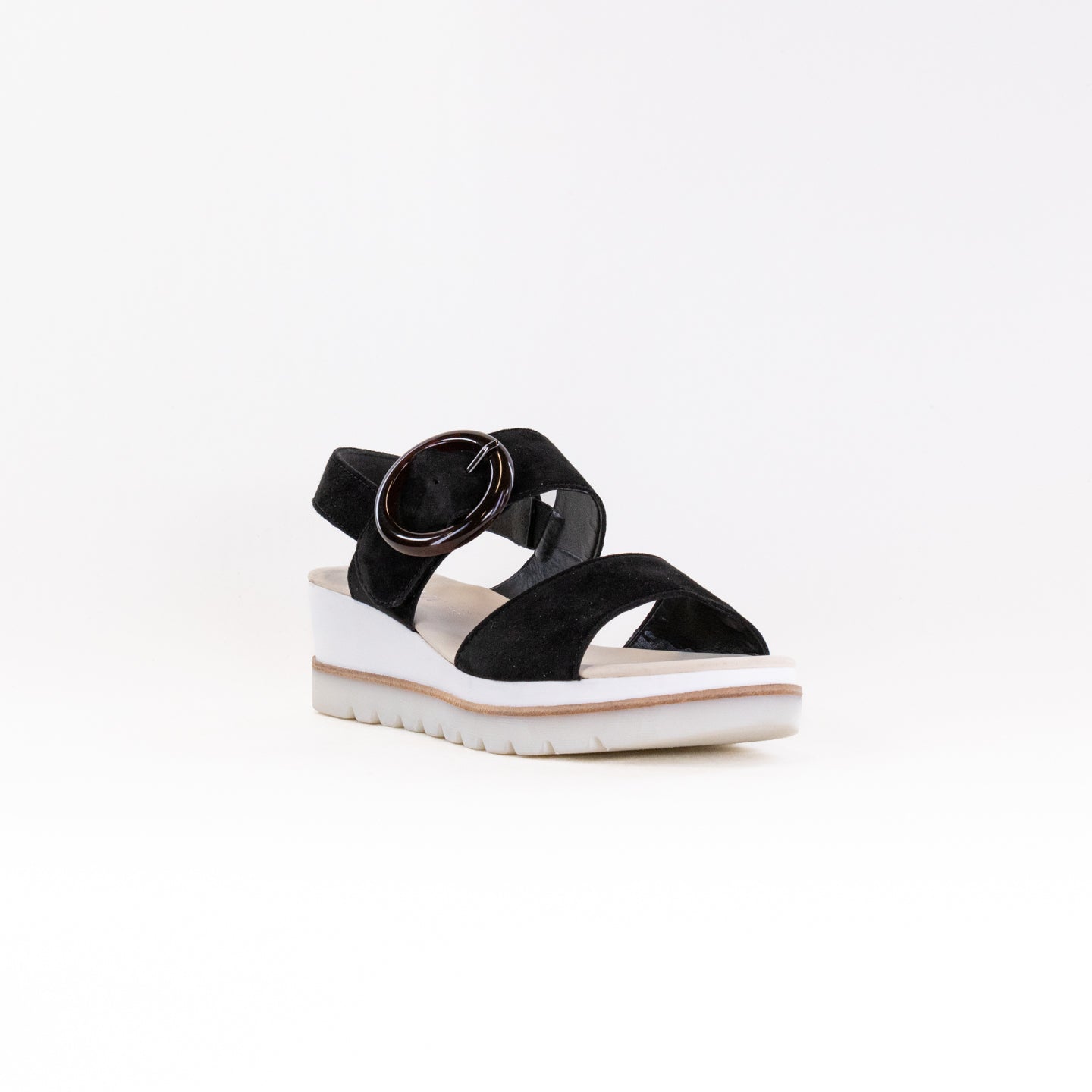 Gabor Women's Black Suede Wedge Sandal - Style 24.645.37 for Comfortable Adventures