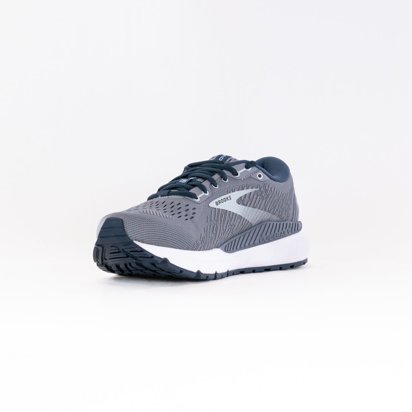 Women's Brooks Addiction GTS 15 Running Shoes in Grey, Navy, and Aqua Colors
