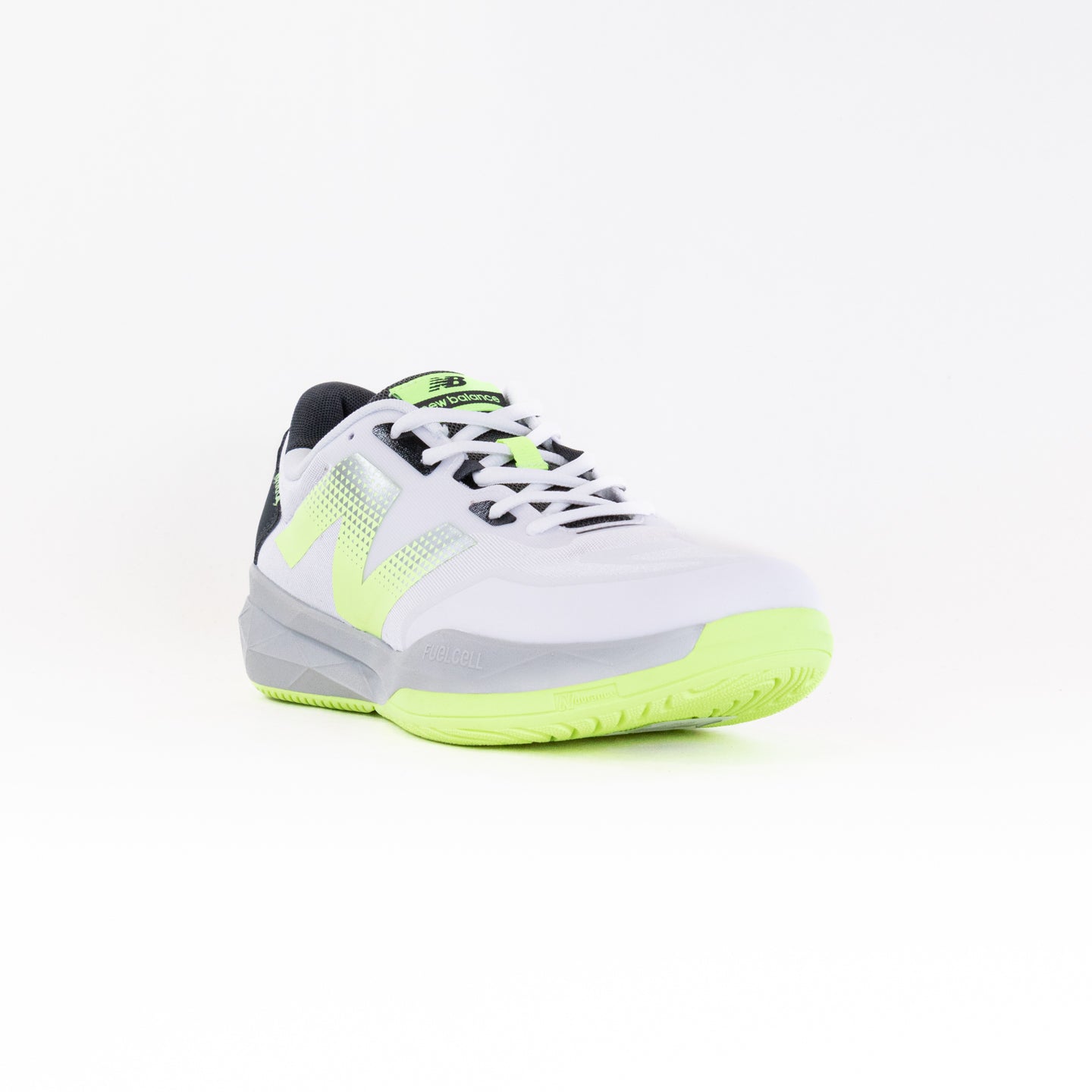 Men's New Balance White-Green Tennis Shoes for Hard Courts