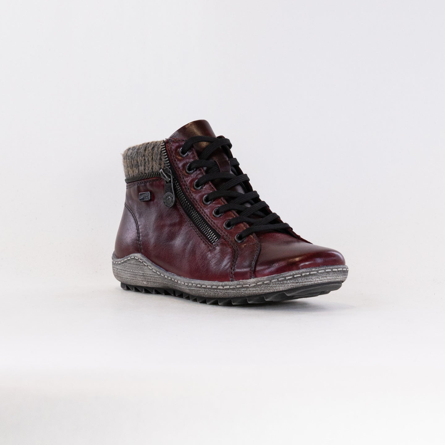Stylish Women's Wine-colored Remonte R1473 Lace-up Booties
