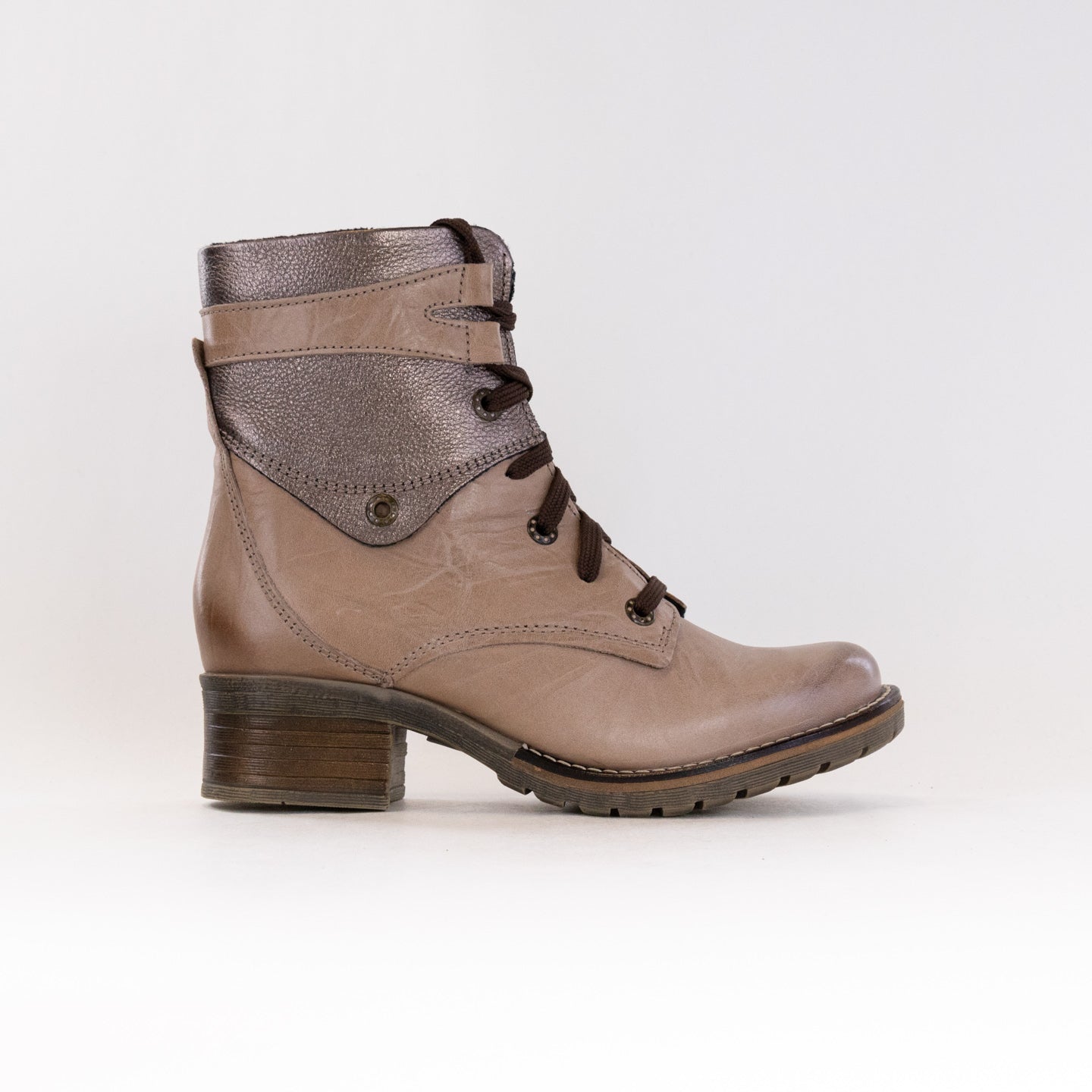Women's Taupe Metallic Dromedaris Kara Metallic Boots
