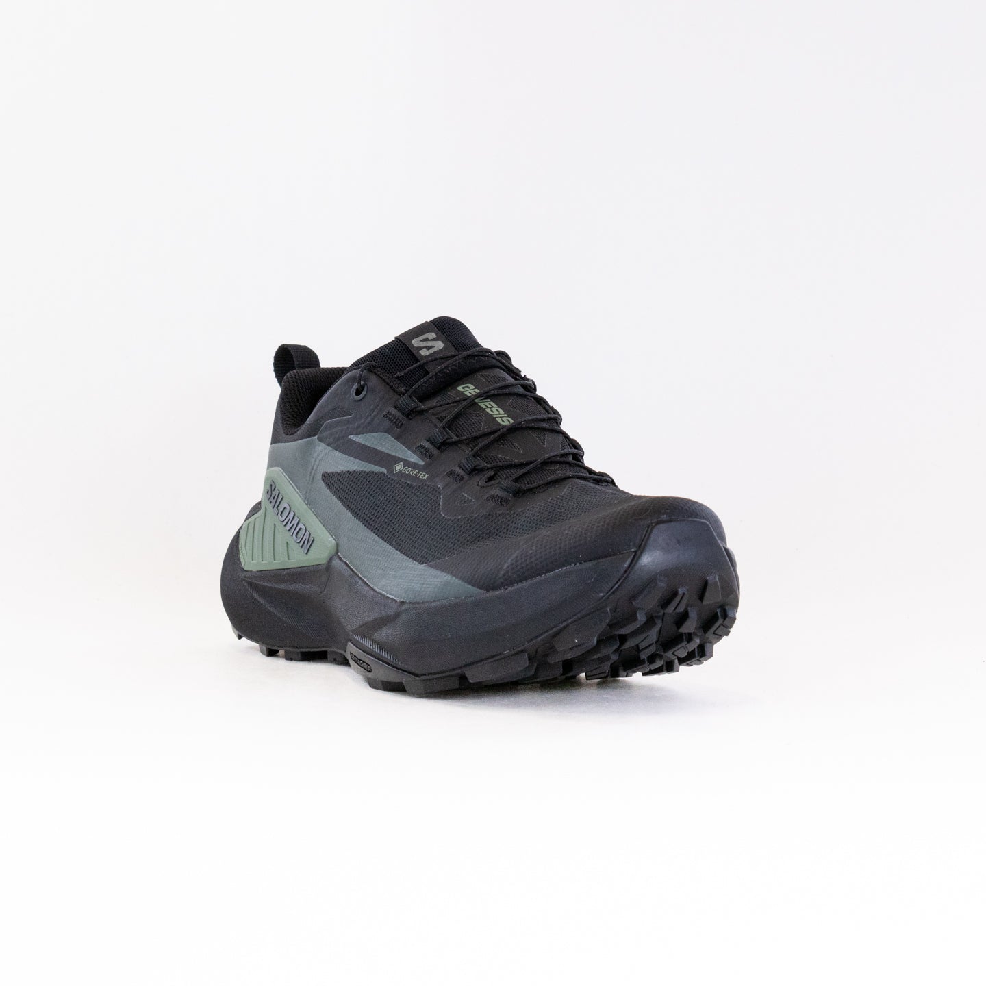 Men's SALOMON Genesis GTX Running Shoes - Black, Green, Urban Colors