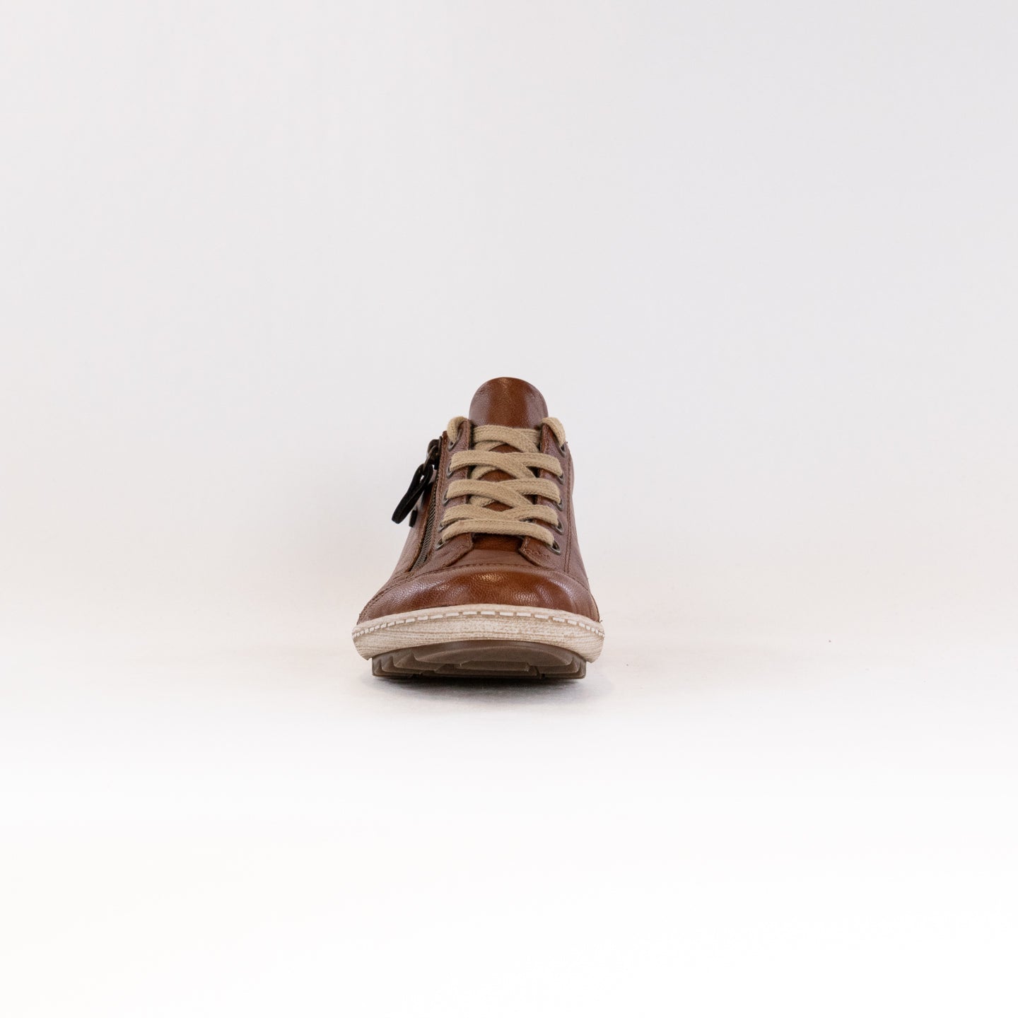 Stylish Brown Women's Remonte Liv 02 Water - Resistant Leather Sneakers