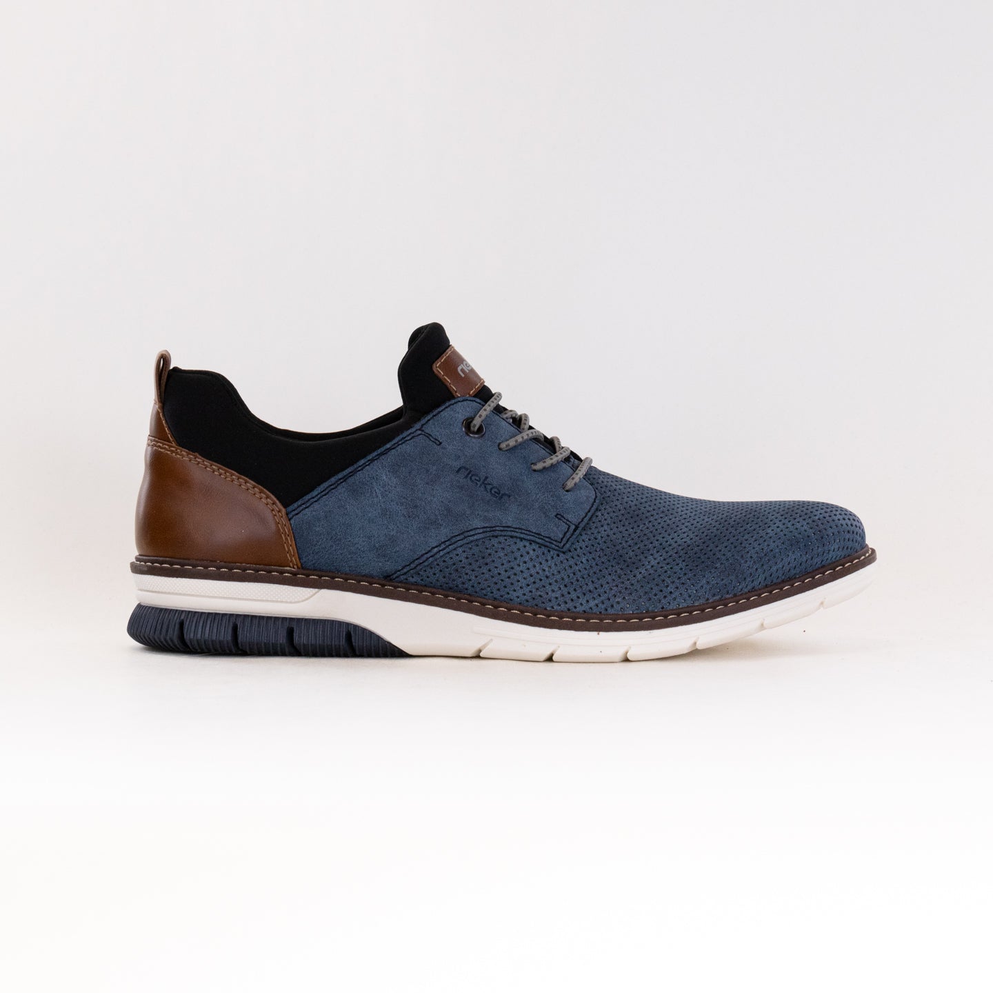 Rieker Men's Dustin 50 Oxford Shoes in Baltic, Armaretto, and Black