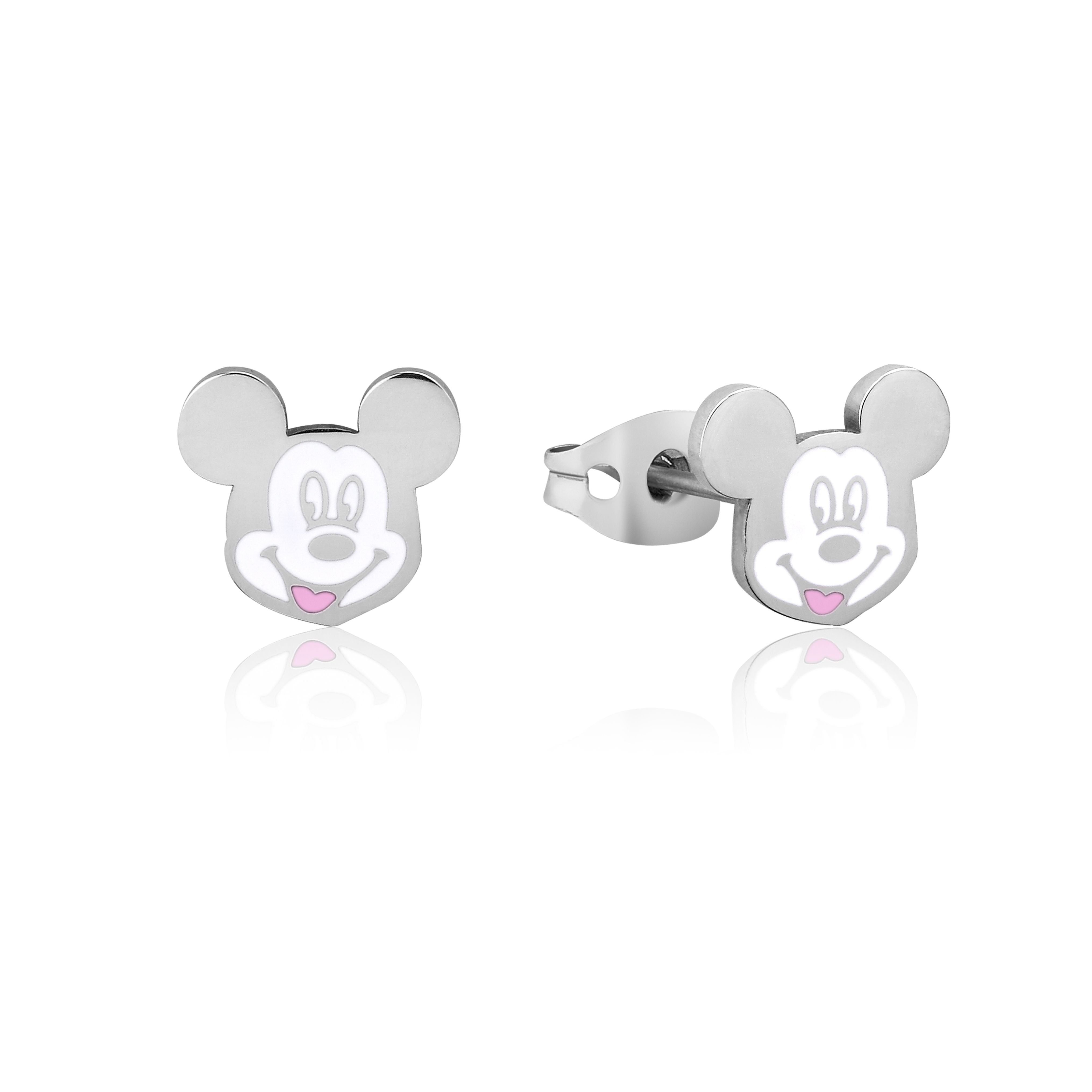 Sparkling 11mm Disney Stainless Steel Animated Mickey Mouse Stud Earrings