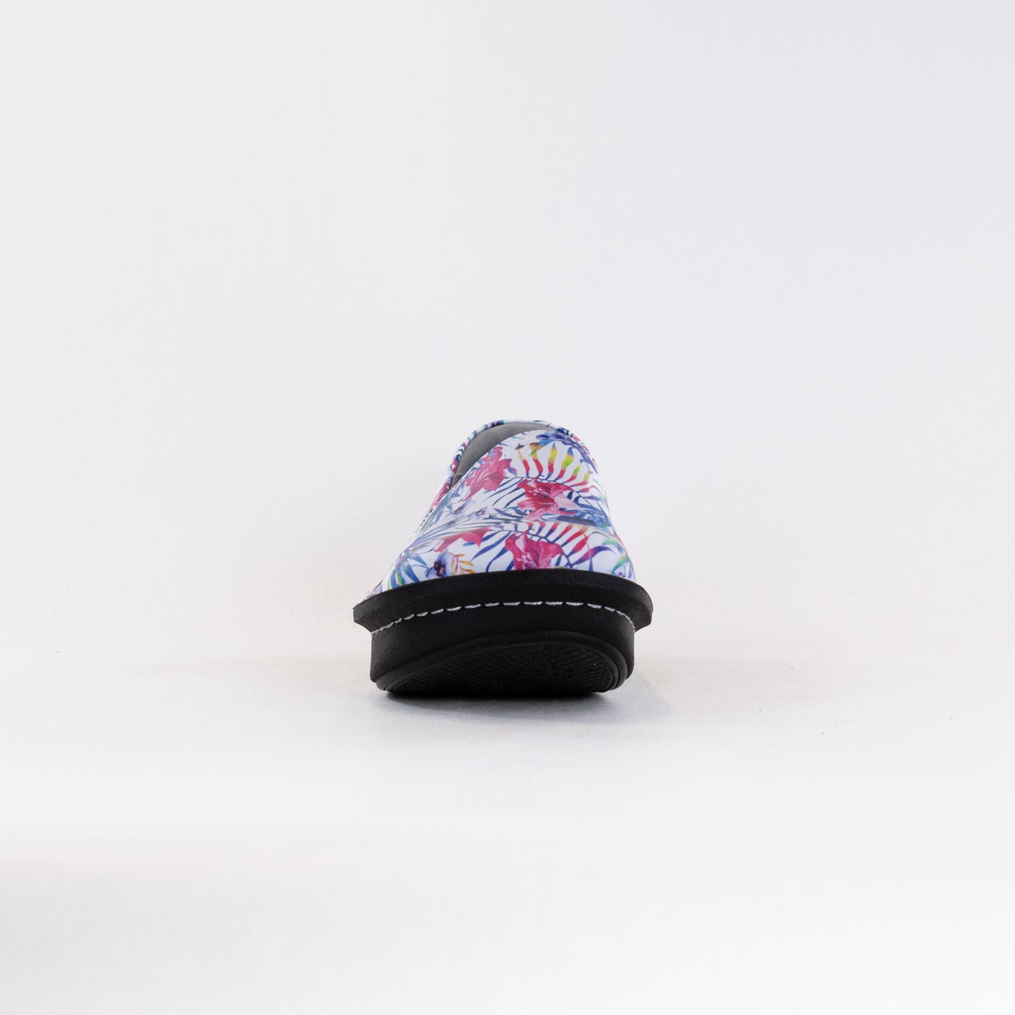 Women's Alegria Debra Tropic Slip-On Shoes with Black Embossed Rose Design