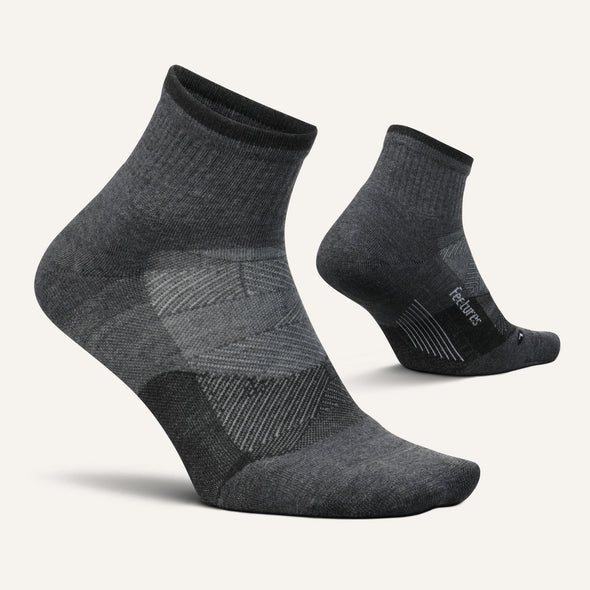Feetures Gray Trail Max Cushion Quarter Hiking Socks