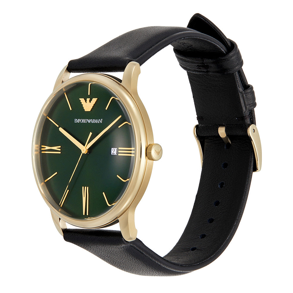 Emporio Armani AR11601 Men's Fashionable Minimalist Leather Wristwatch