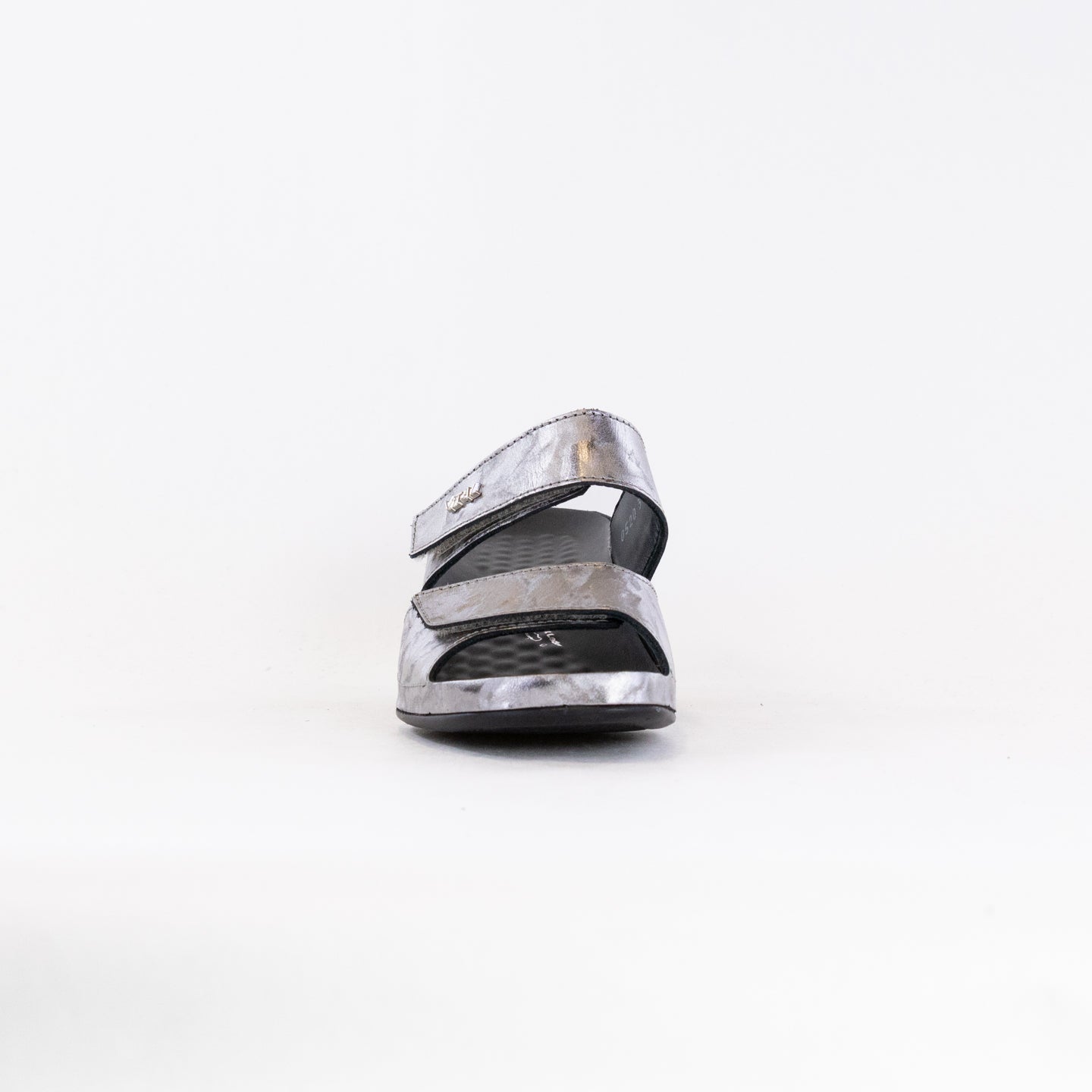 Women's Platinum Metallic Leather Vital Joy Mule Sandals for Ultimate Comfort and Well - being