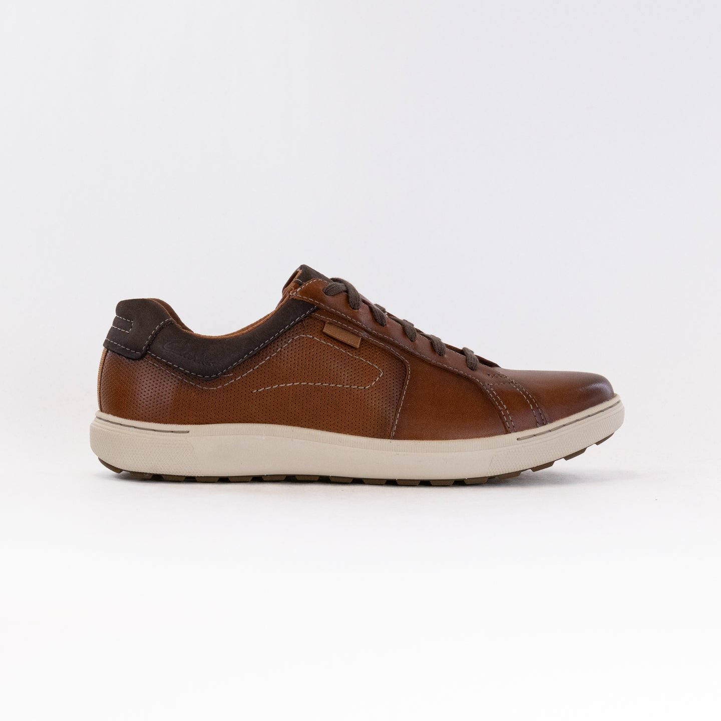 Men's Tan Leather Clarks Mapstone Lace-up Casual Sneakers
