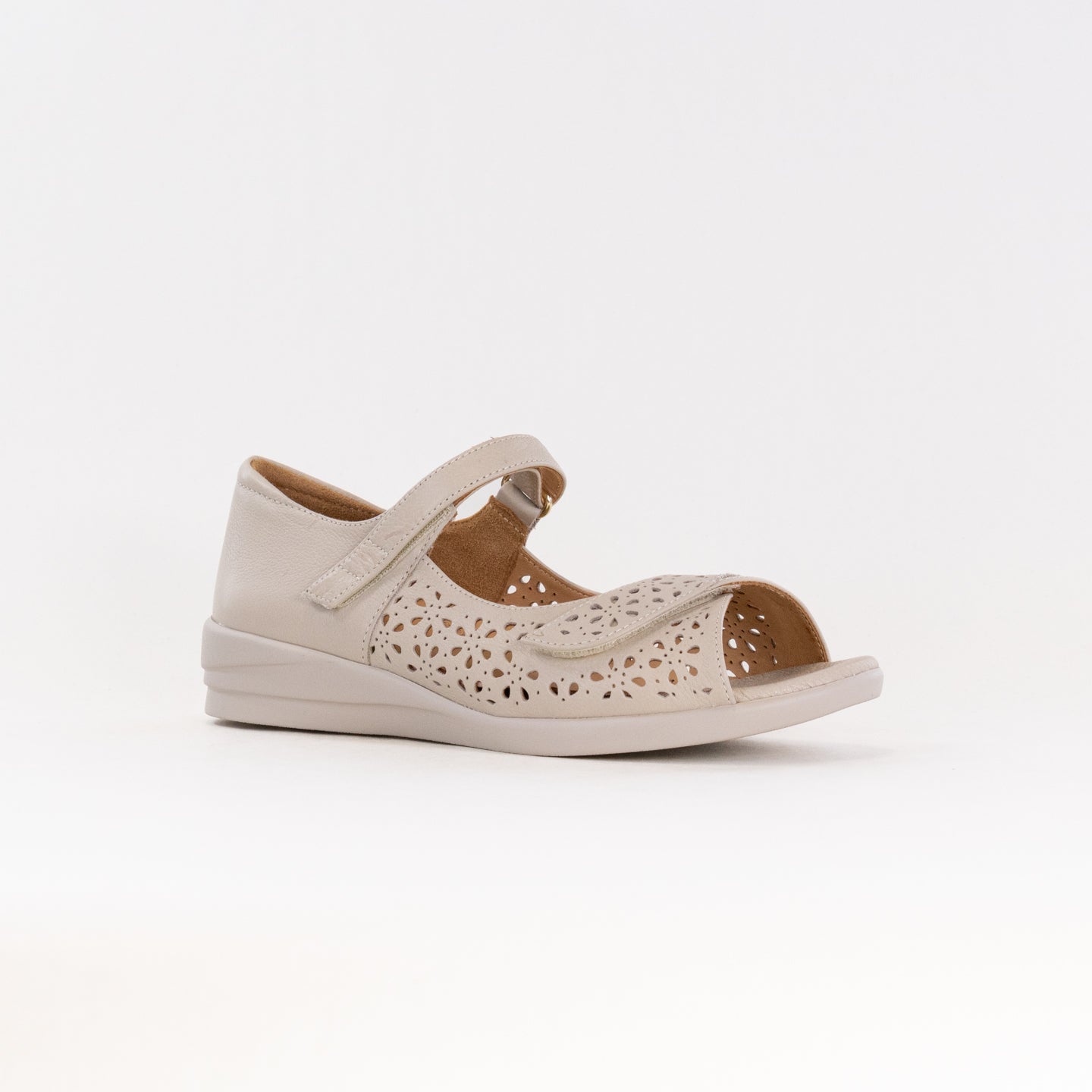 Ziera Women's Almond Daffodil Comfortable Leather Sandals