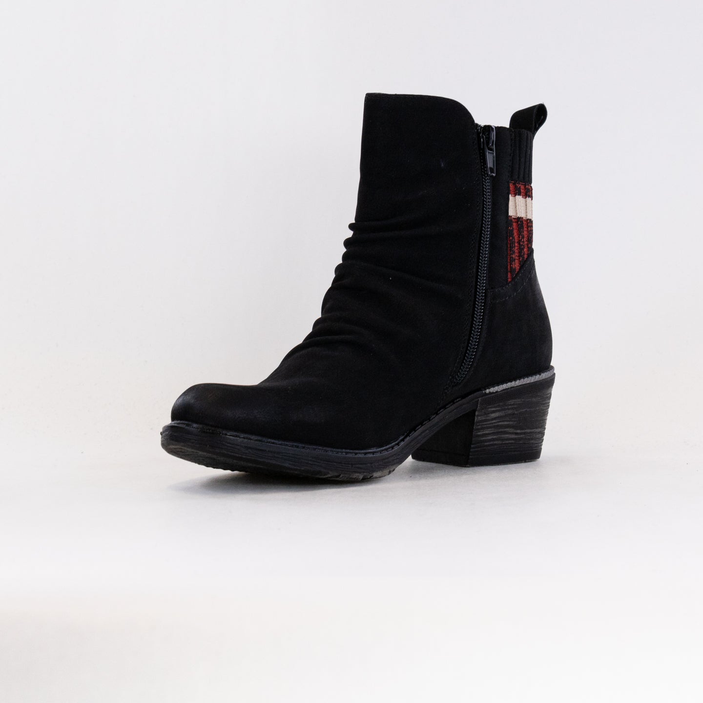 Stylish Women's Remonte R1172 Black Booties with Sweater Detail
