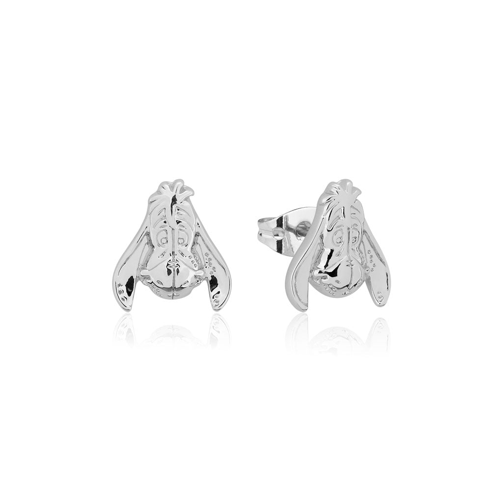 Exquisite Disney White Gold Plated Winnie The Pooh Eeyore 10mm Stud Earrings for Fashion Lovers