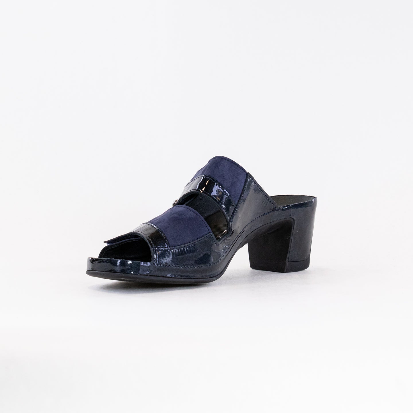 Women's Vital Joy Mule Sandal - Stylish Apache Blue Nubuck/Patent Leather