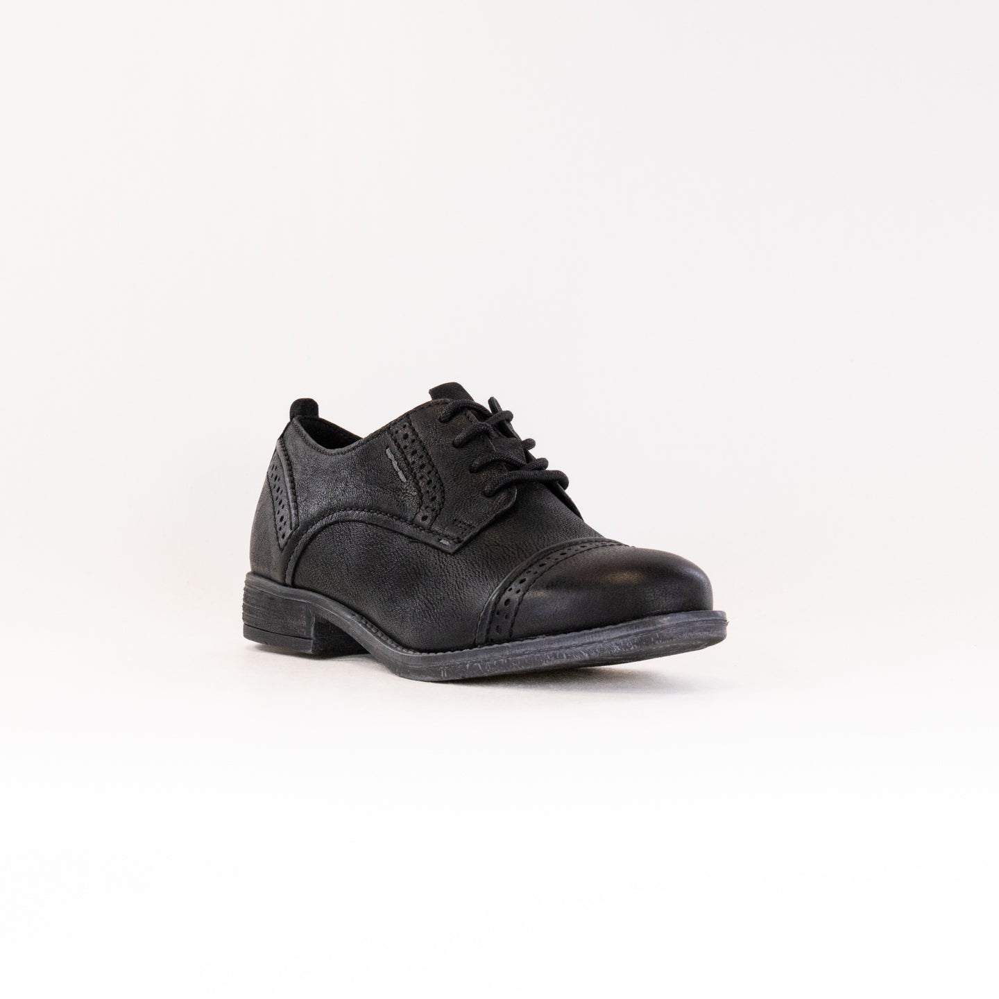 Josef Seibel Women's Black Sienna 12 Cap - Toe Brogue Shoes