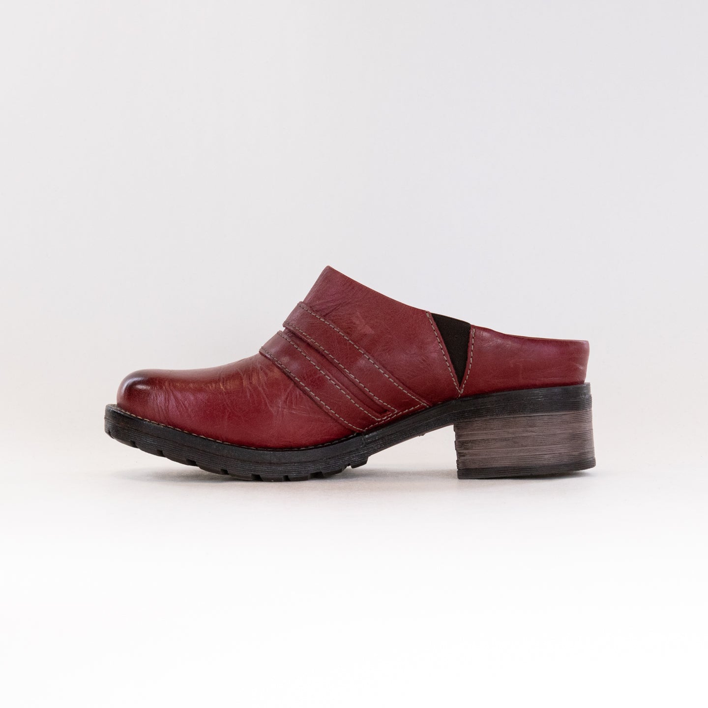 Stylish Red Leather Women's Dromedaris Karina Clogs