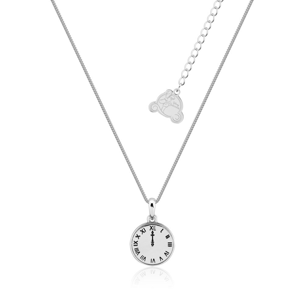 Disney Princess Cinderella White Gold-Plated Midnight Dreaming Reversible Necklace Pendant with Adjustable Chain